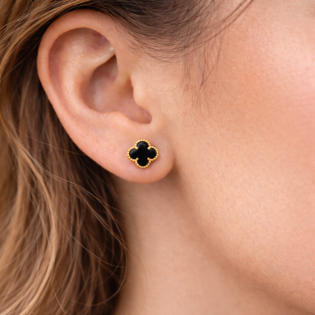 Midnight Clover Earrings