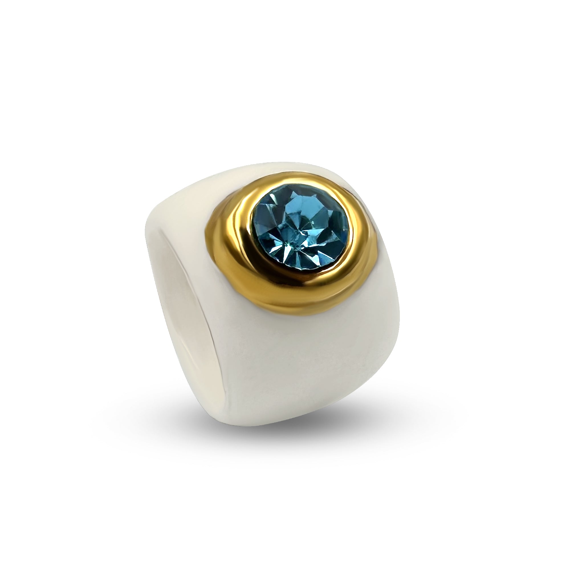 Round Crystal Ceramic Ring