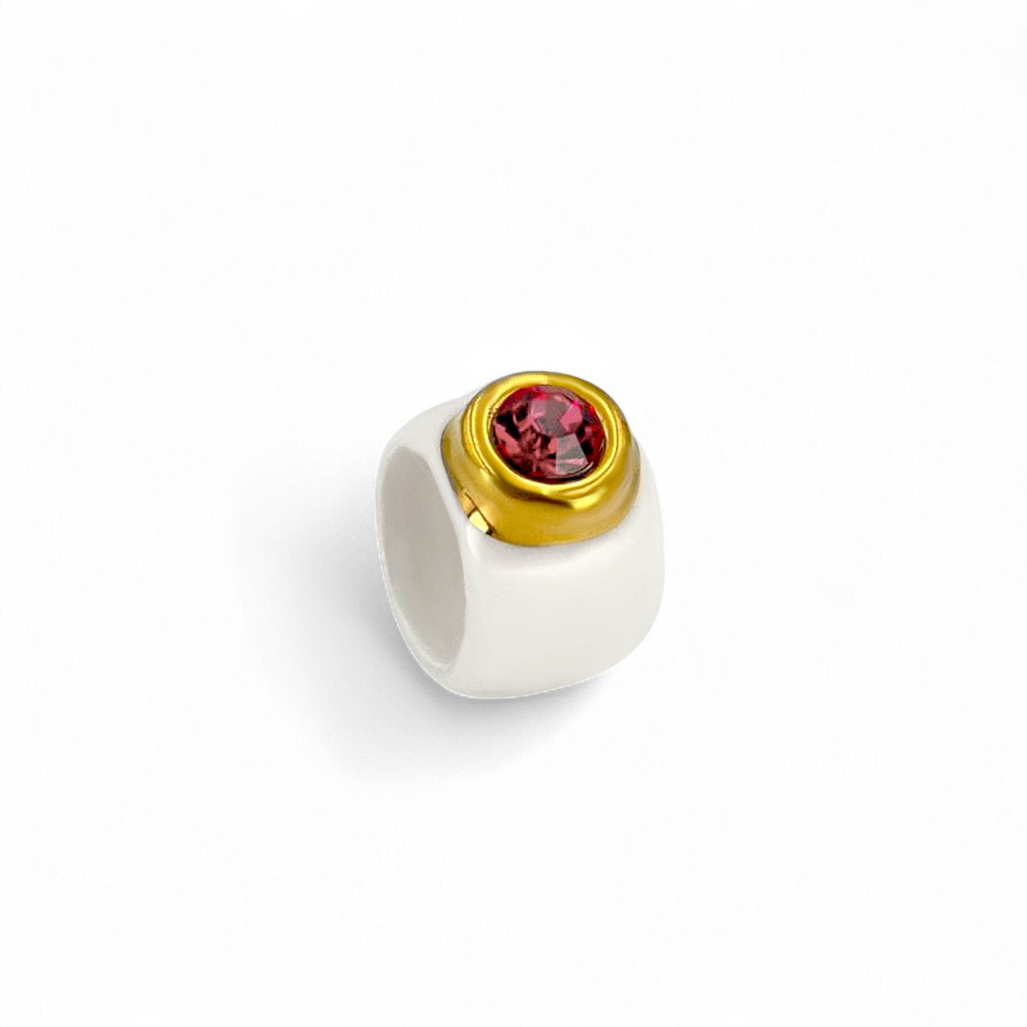 Round Crystal Ceramic Ring