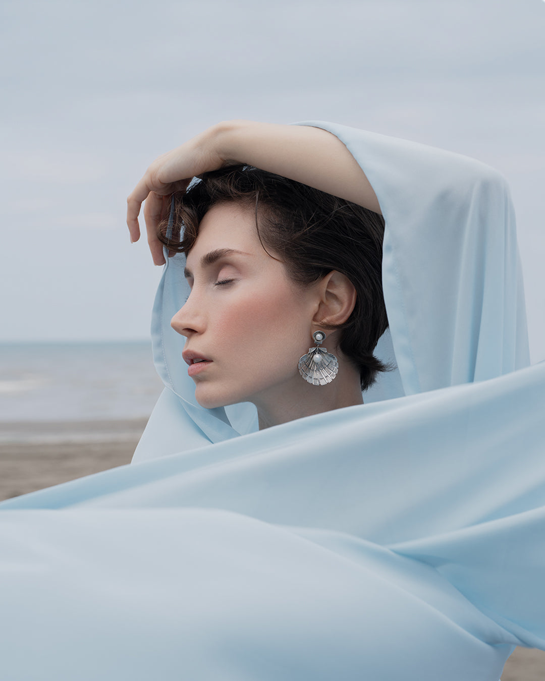 Scallop Shell Pearl Earrings