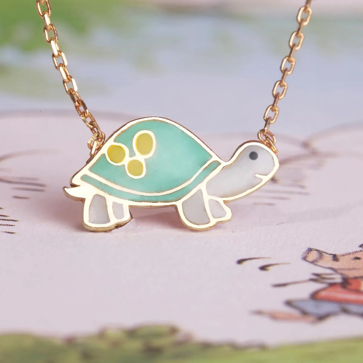 Enamel Turtle Necklace