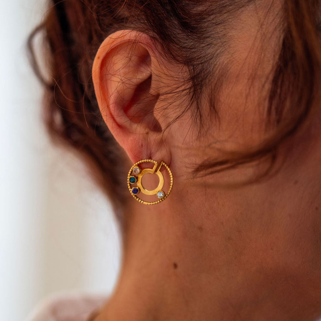 Circle of Rainbow Earrings