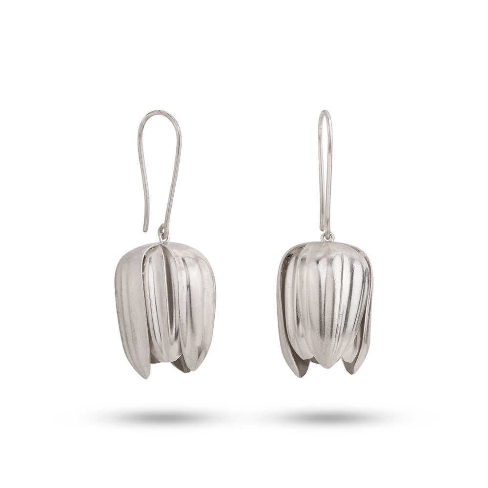 Silver Tulip Earrings - Earrings - Kia Concept Store