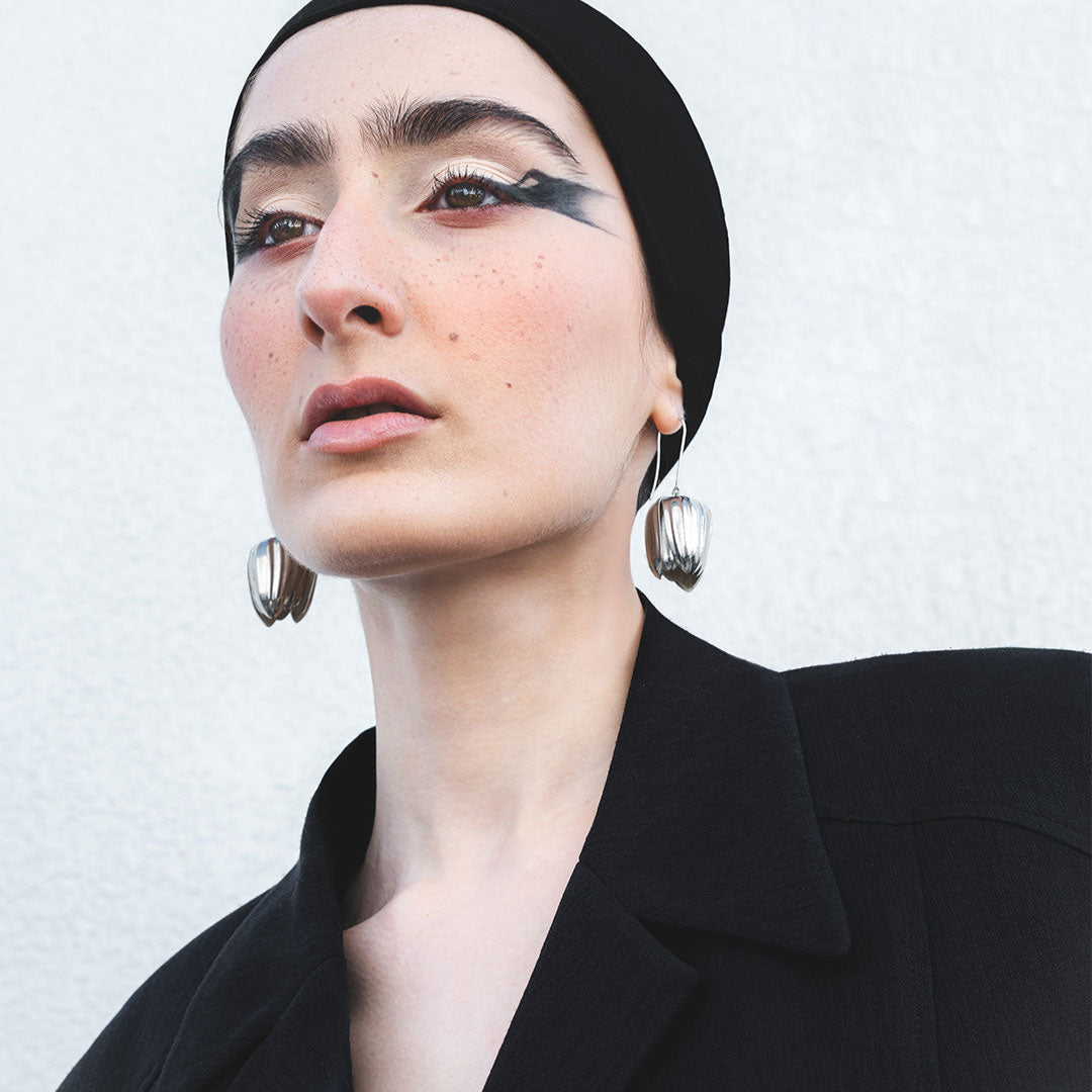 Silver Tulip Earrings - Earrings - Kia Concept Store