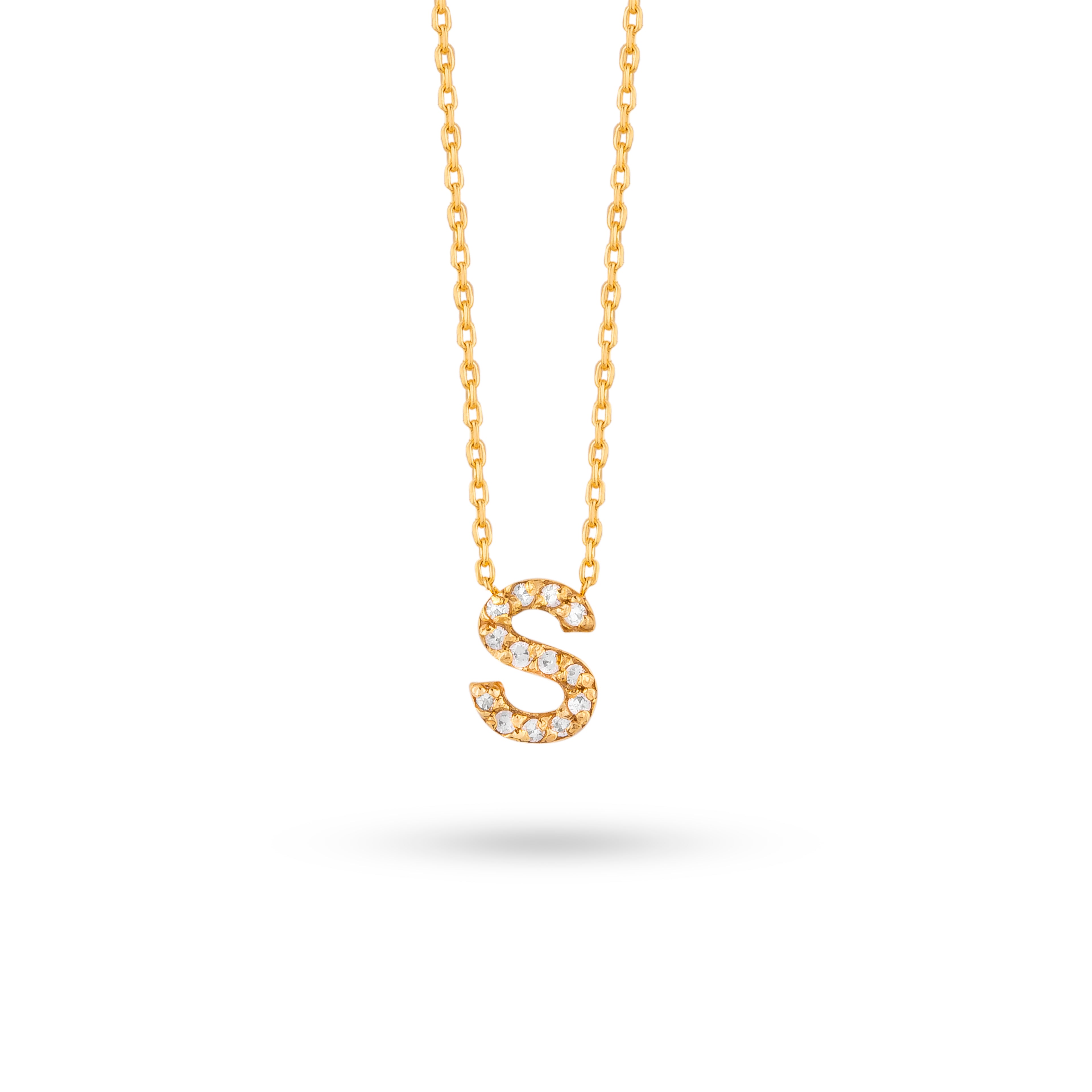 Sparkling Initial Charm Necklace