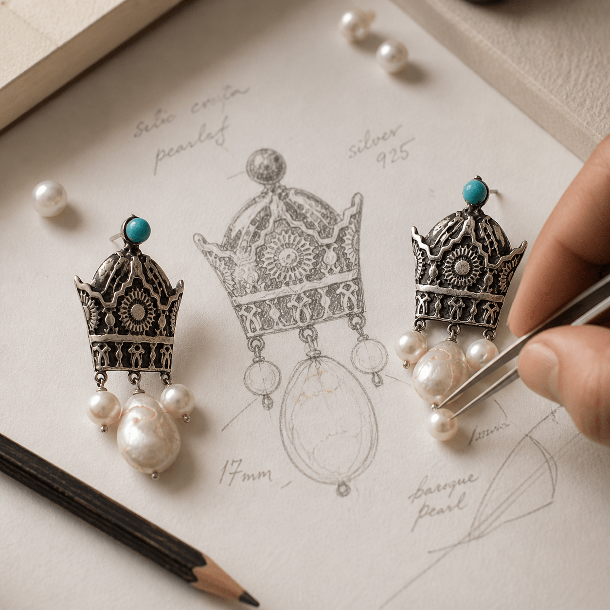 Majestic Crown Pearl Earrings - Earrings - Kia Concept Store