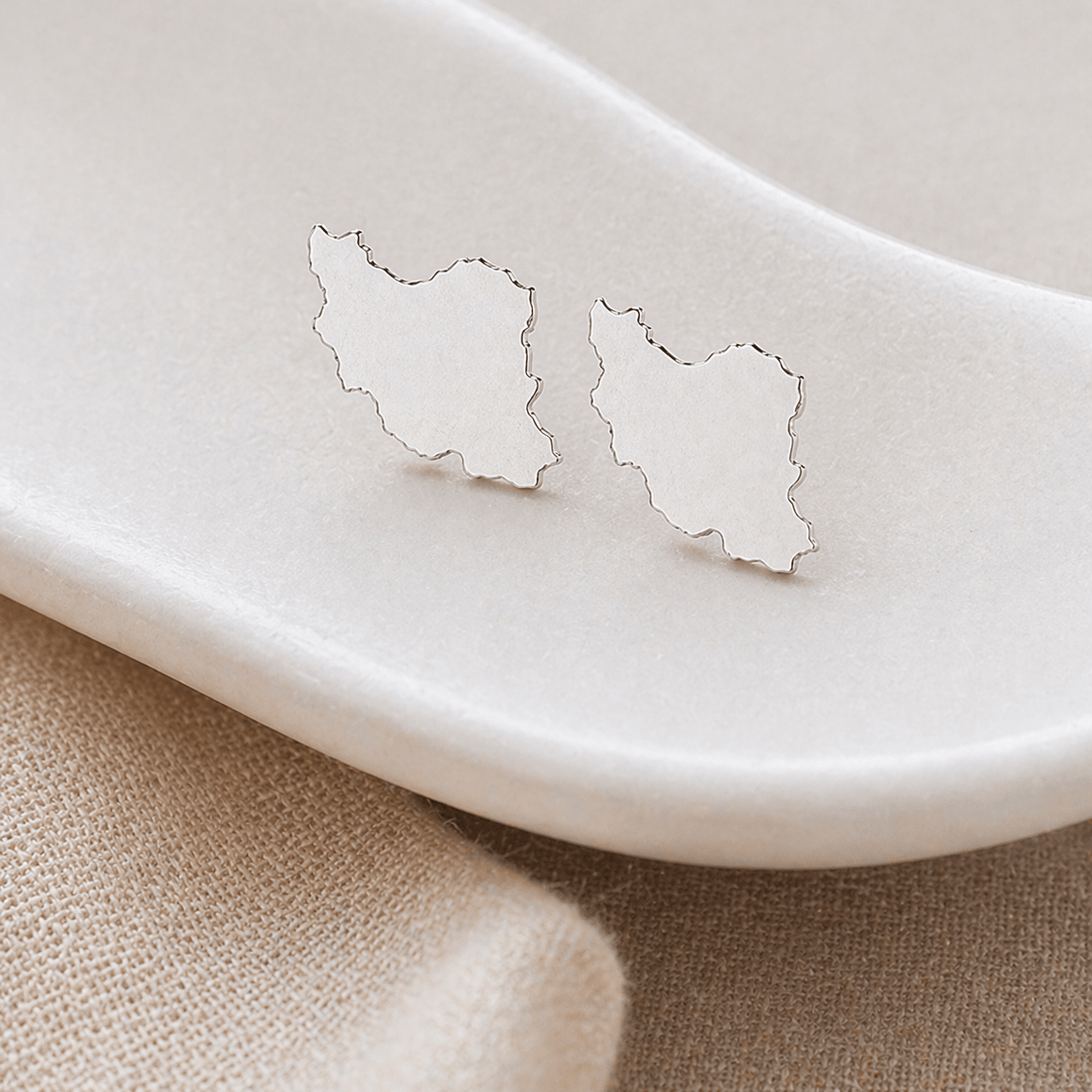 My Iran Silver Stud Earrings - Earrings - Kia Concept Store