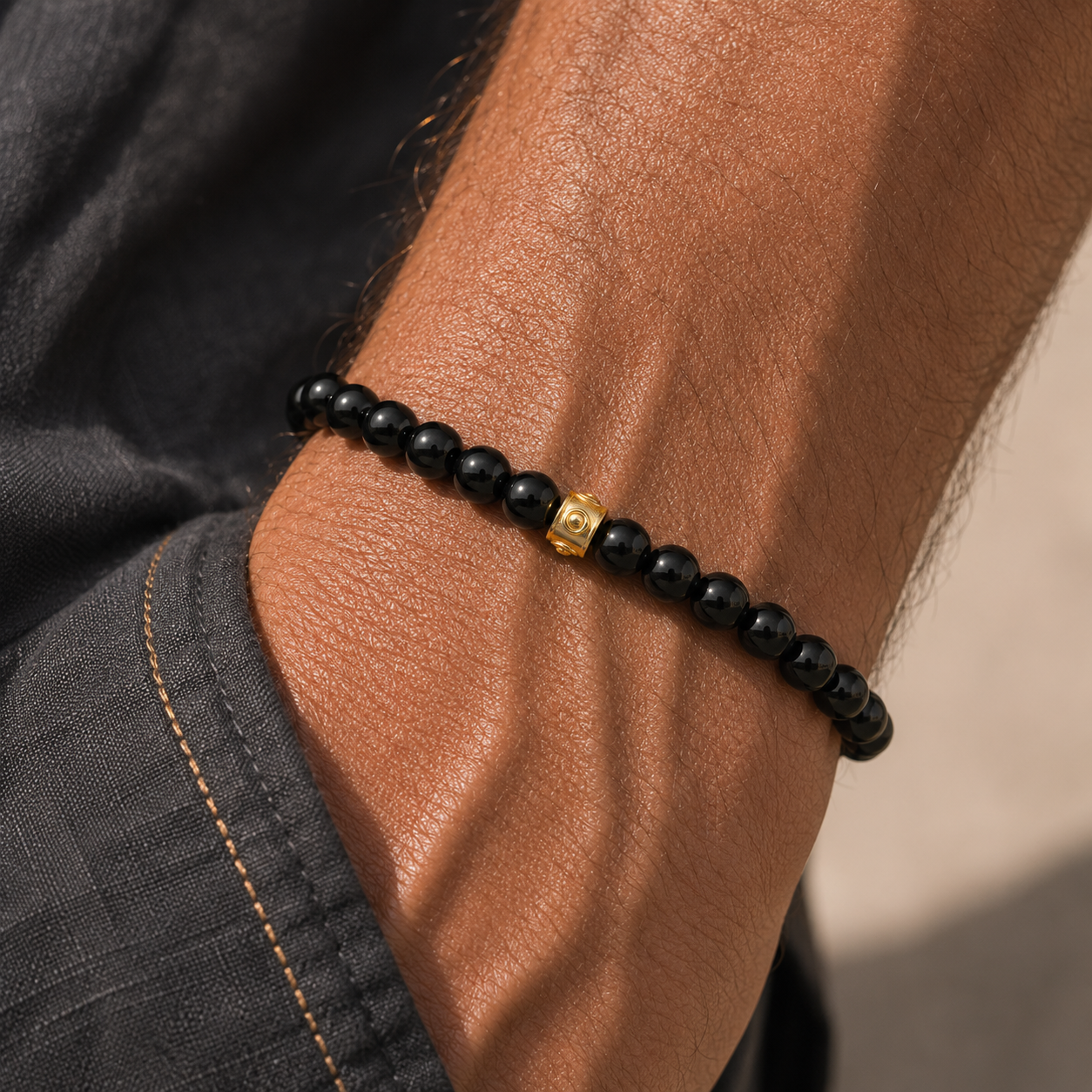 Onyx Gold Accent Bracelet