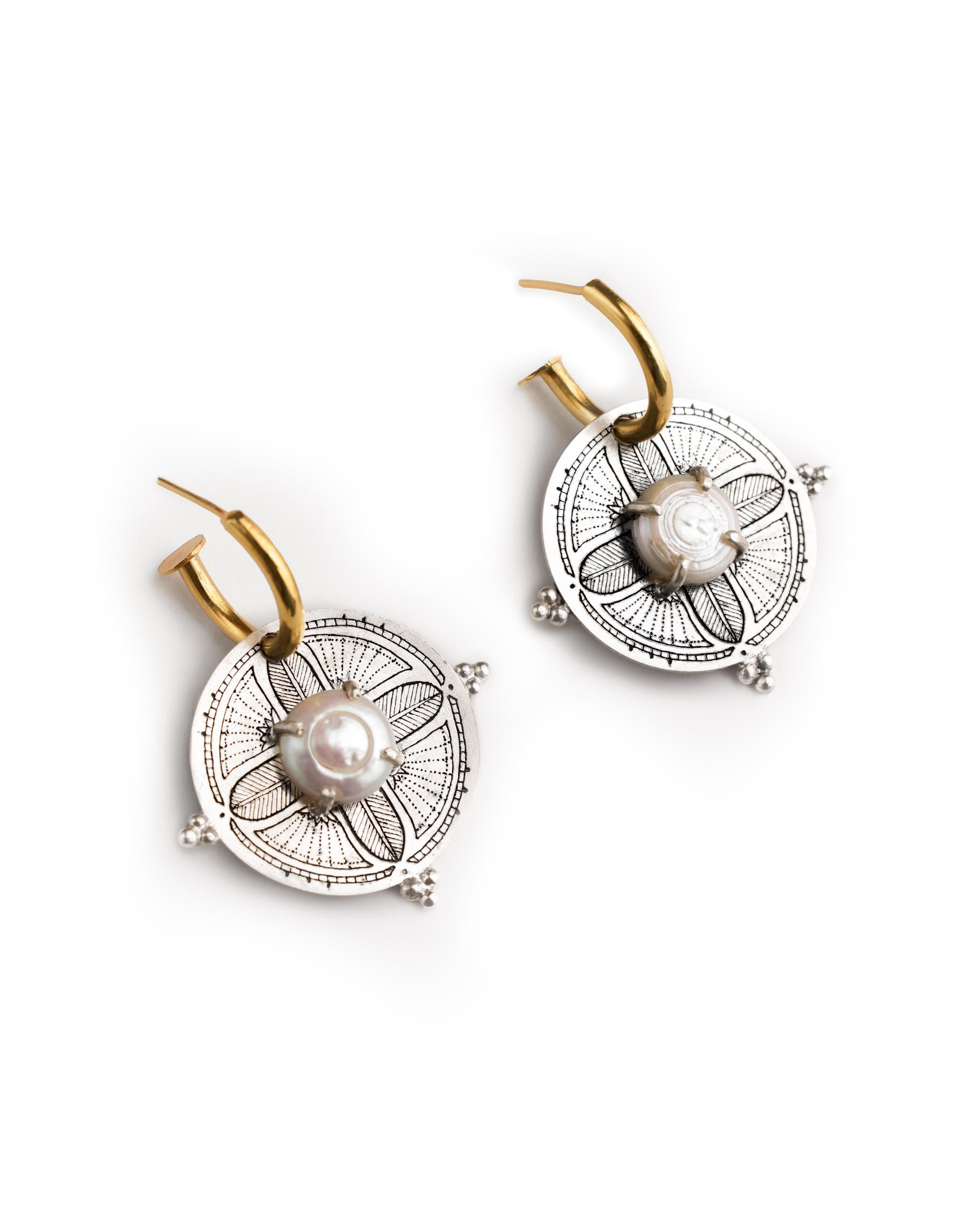 Pearl Glow Huggie Earrings