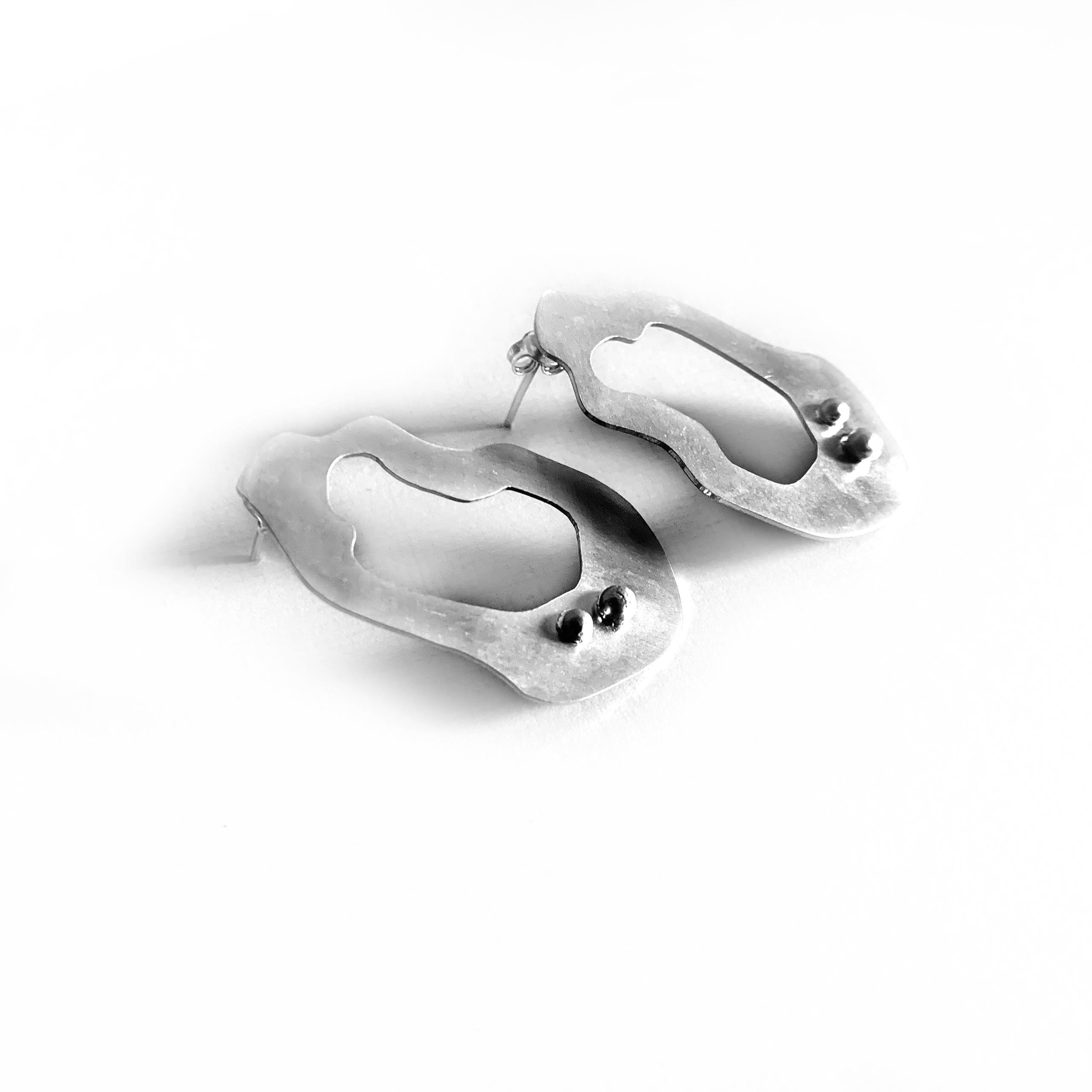 Sculptural Silver Earrings