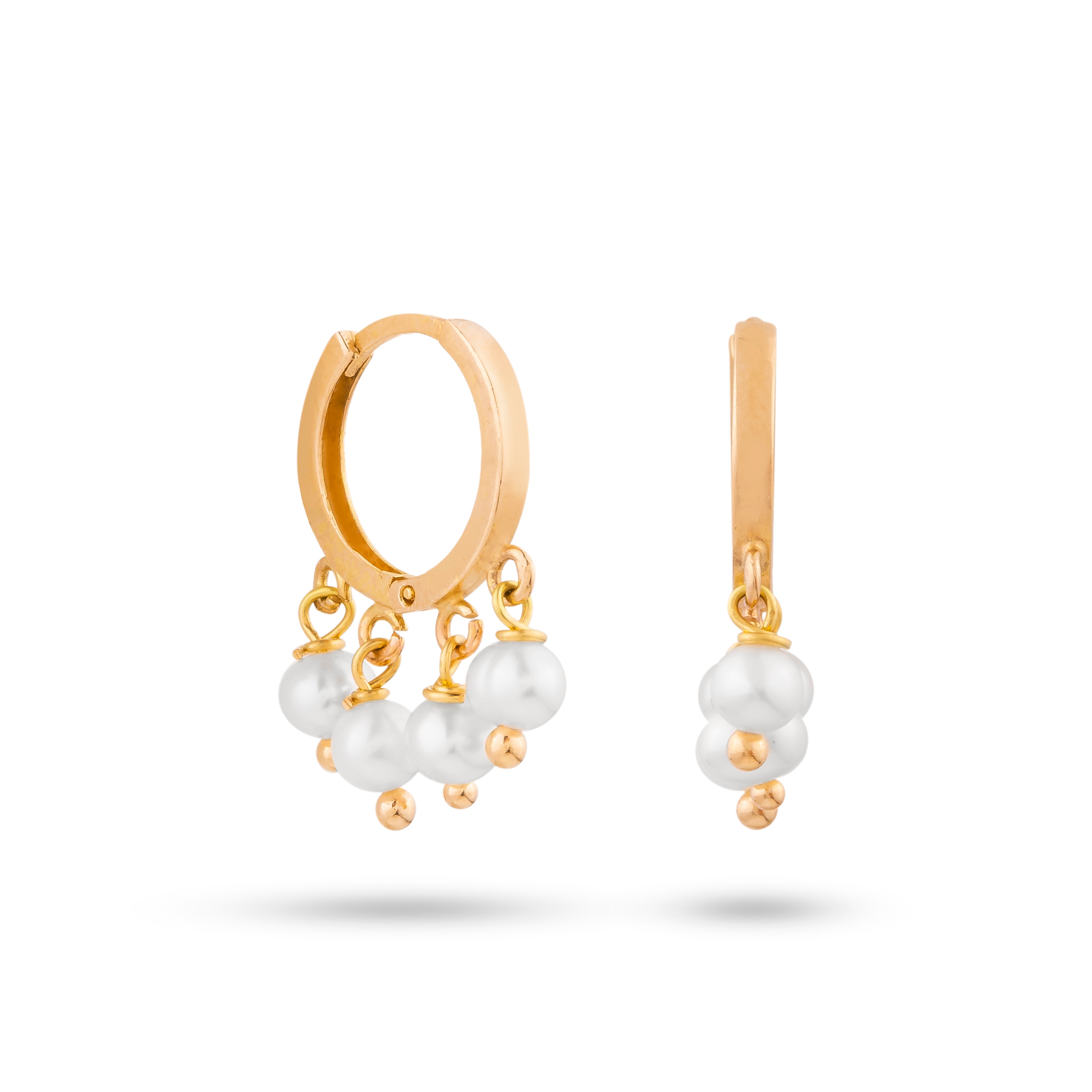 Pearl Charm Hoop Earrings