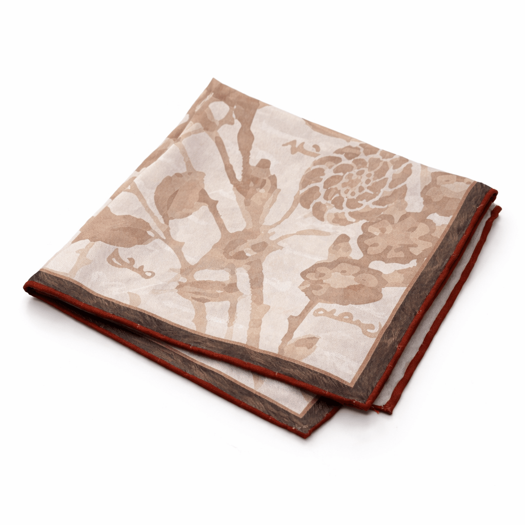 Red Gazelle Flower Bandana - Pocket Square - Kia Concept Store