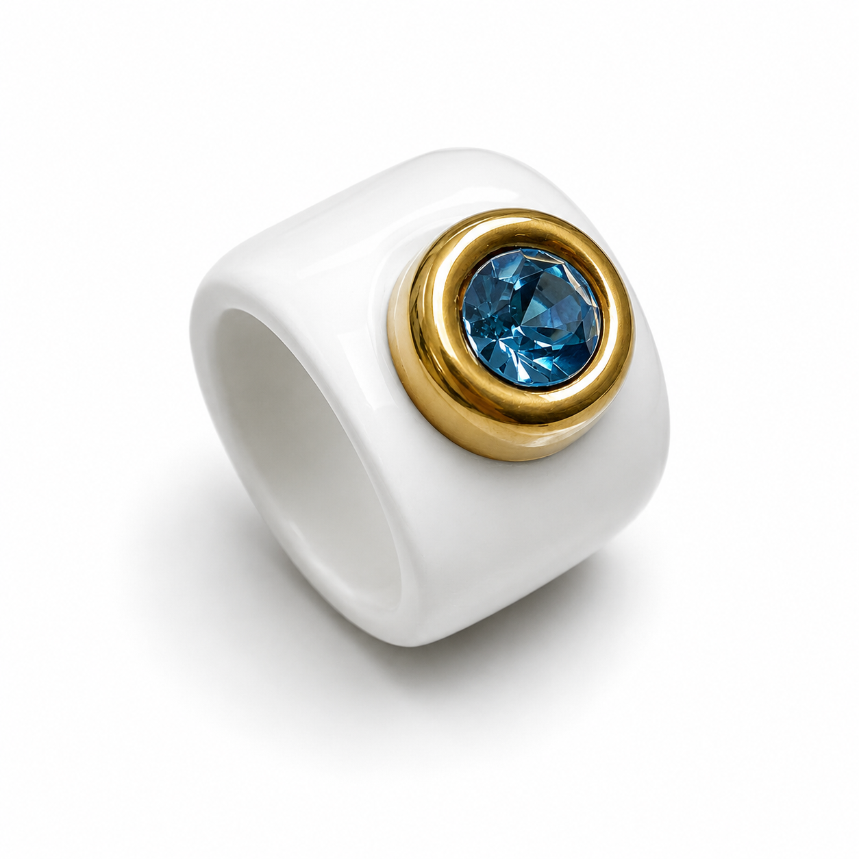 Round Crystal Ceramic Ring