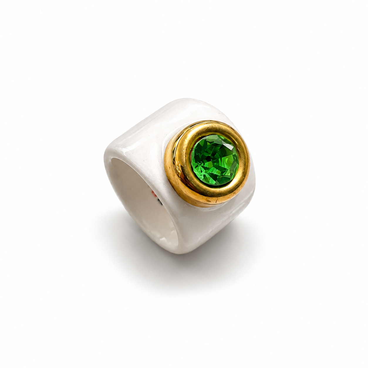 Round Crystal Ceramic Ring