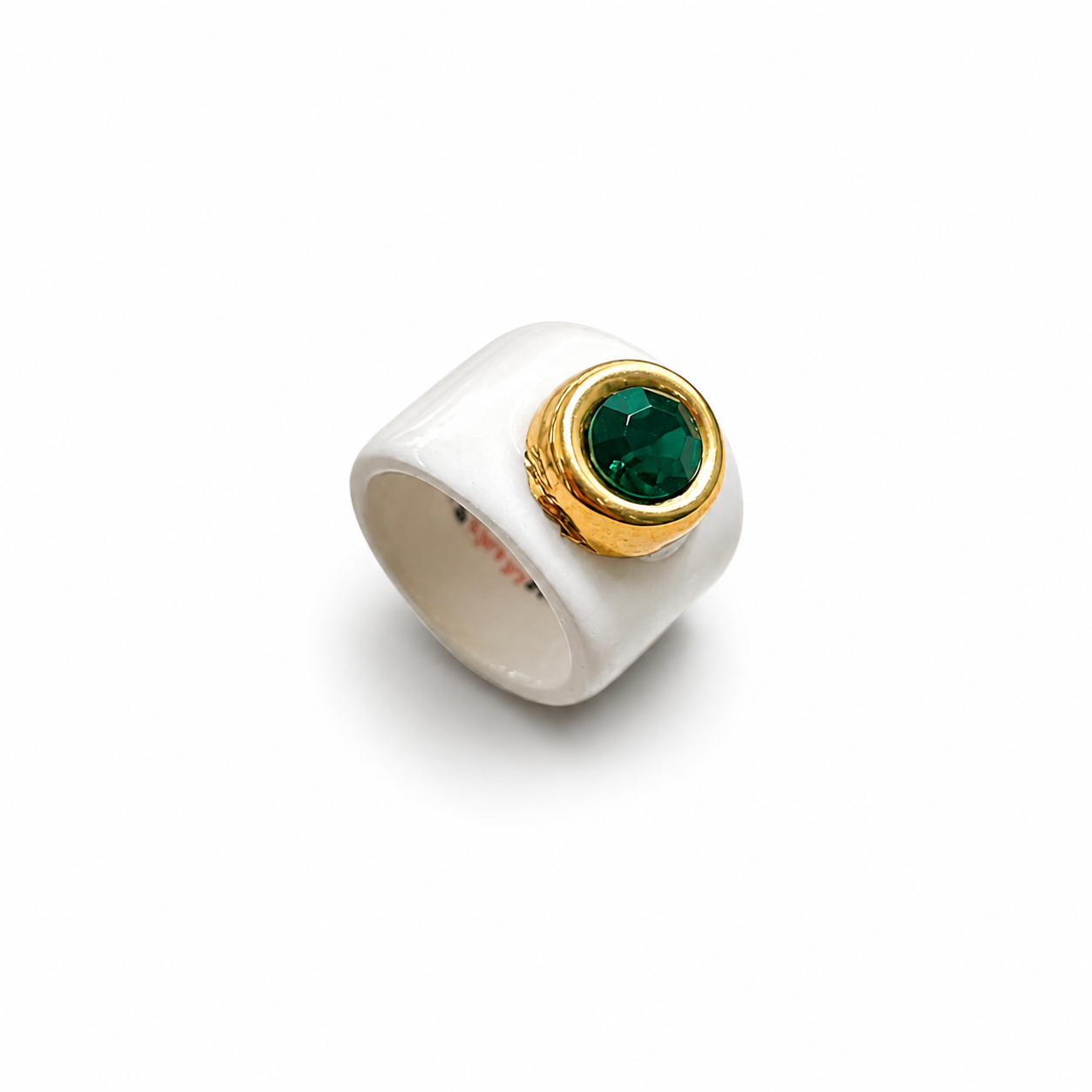 Round Crystal Ceramic Ring