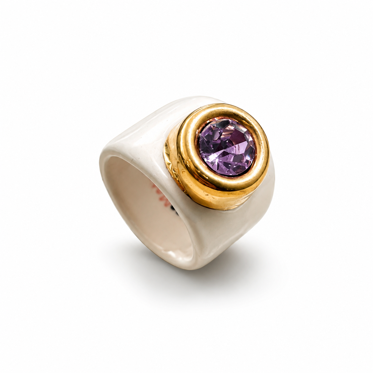 Round Crystal Ceramic Ring