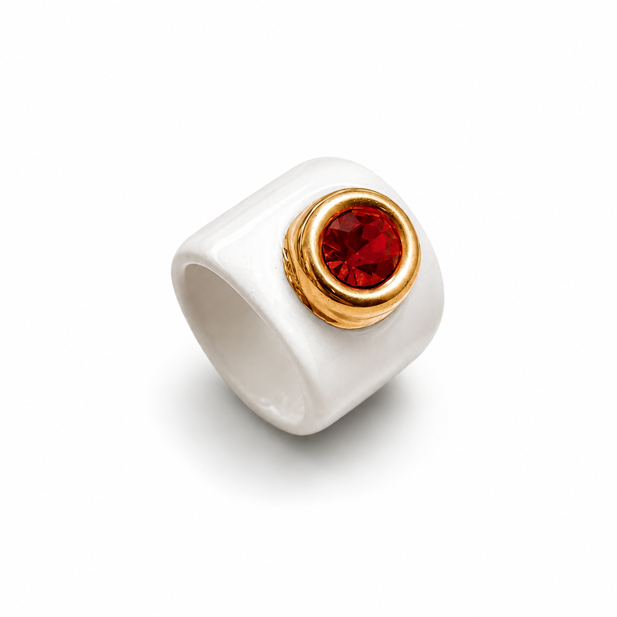 Round Crystal Ceramic Ring