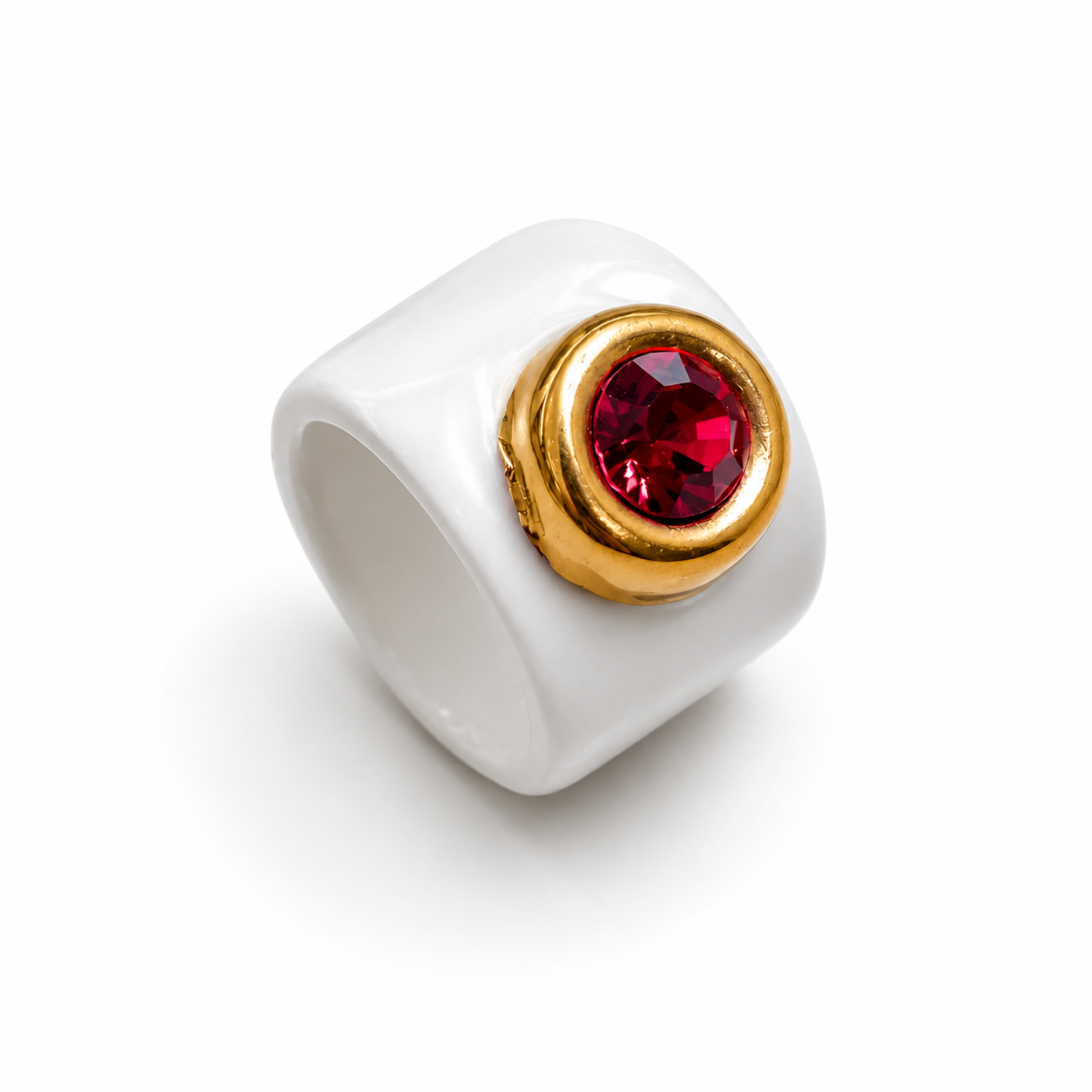 Round Crystal Ceramic Ring