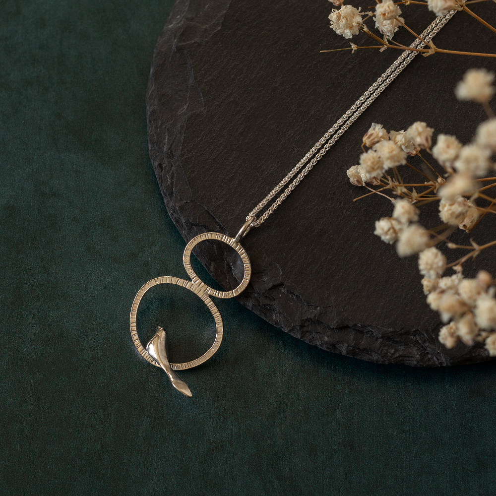 Bird on Double Circle Pendant