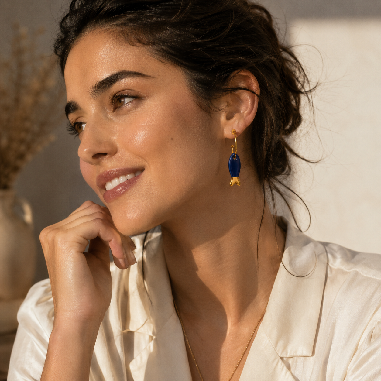 Santorini Fish Ceramic Earrings