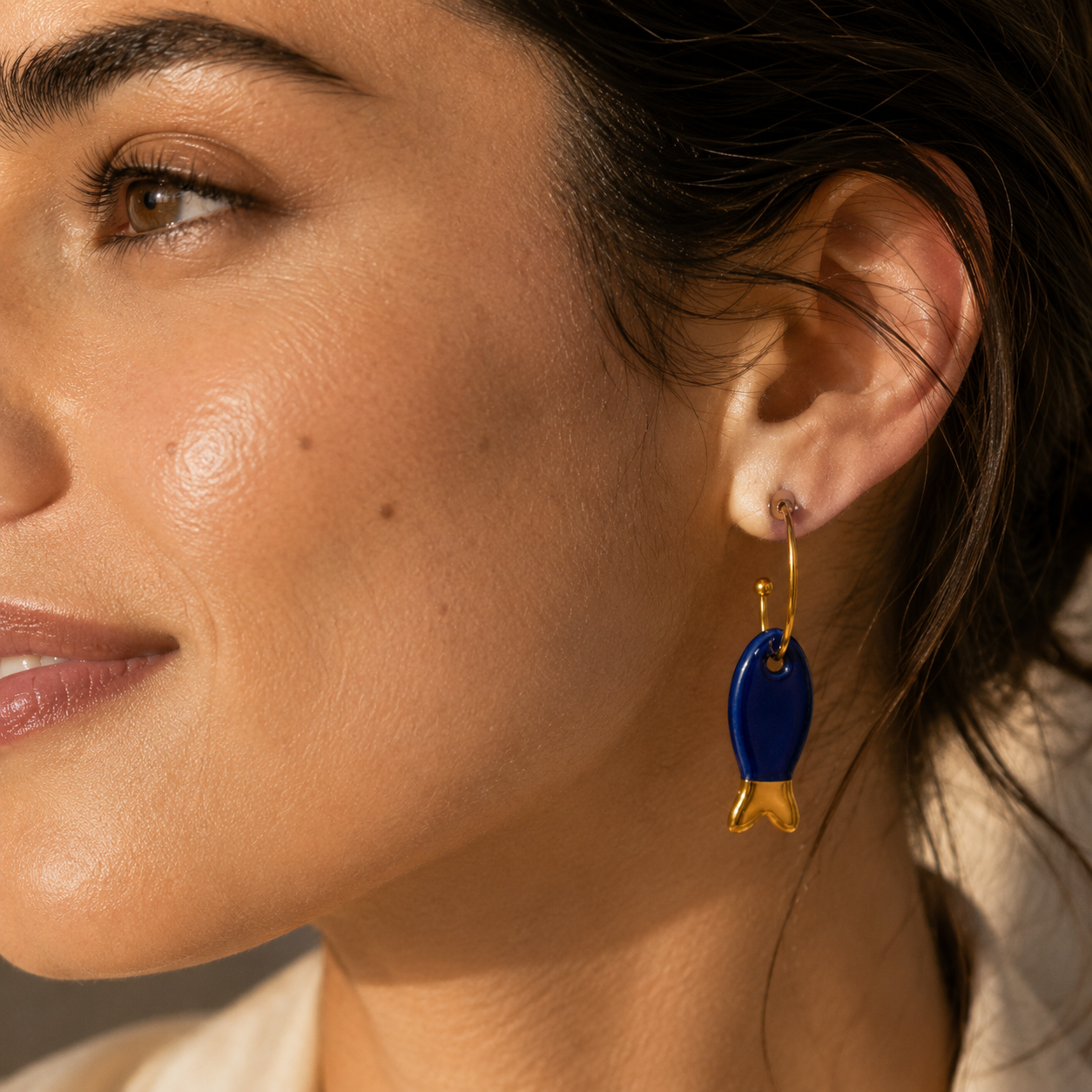Santorini Fish Ceramic Earrings