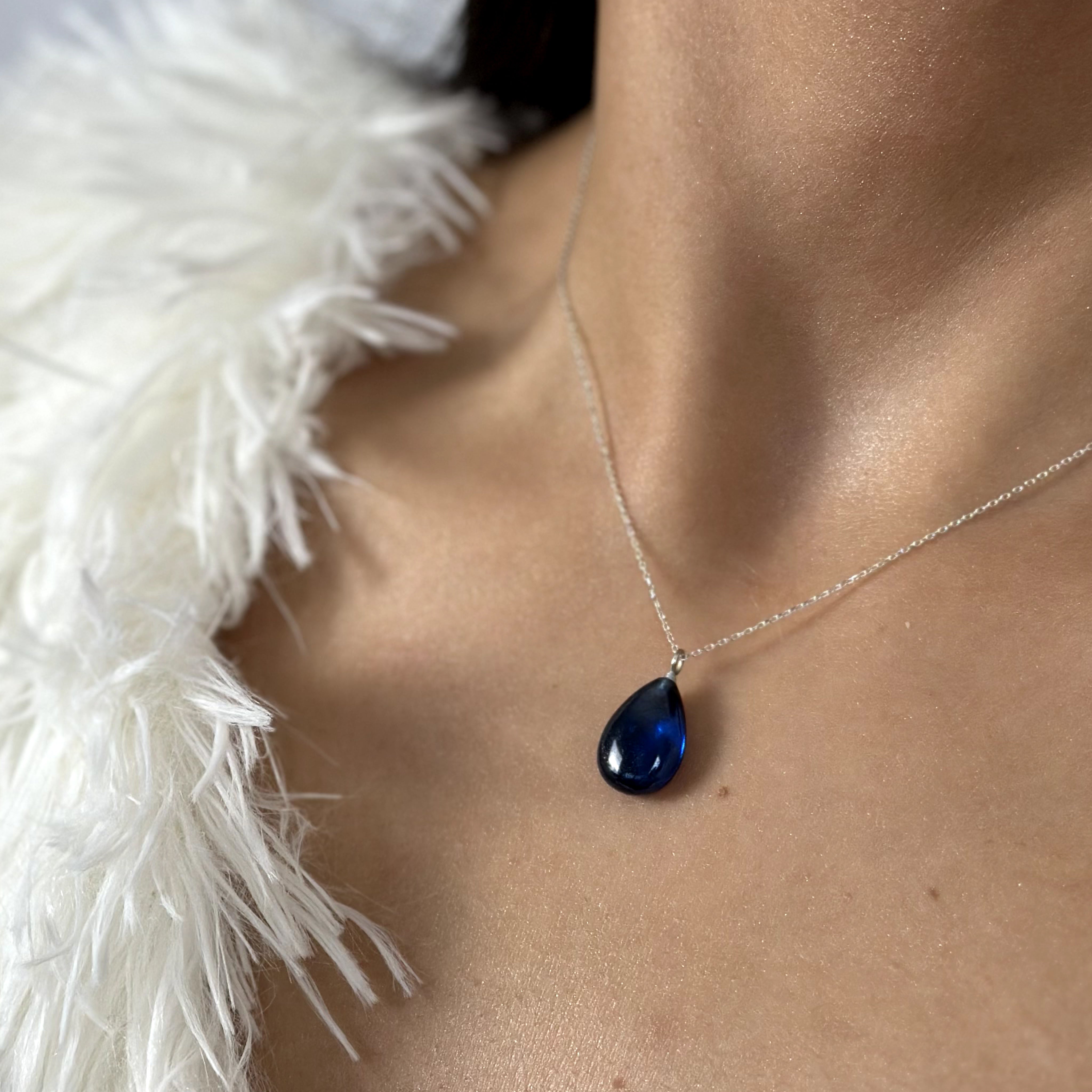 Sapphire Drop Necklaces