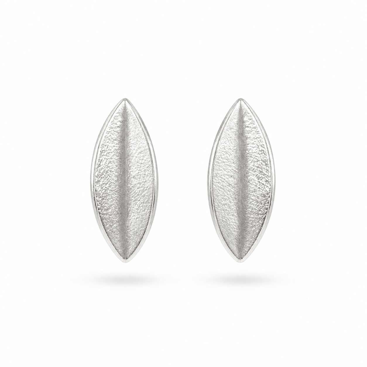 Silver Leaf Stud Earrings - Earrings - Kia Concept Store