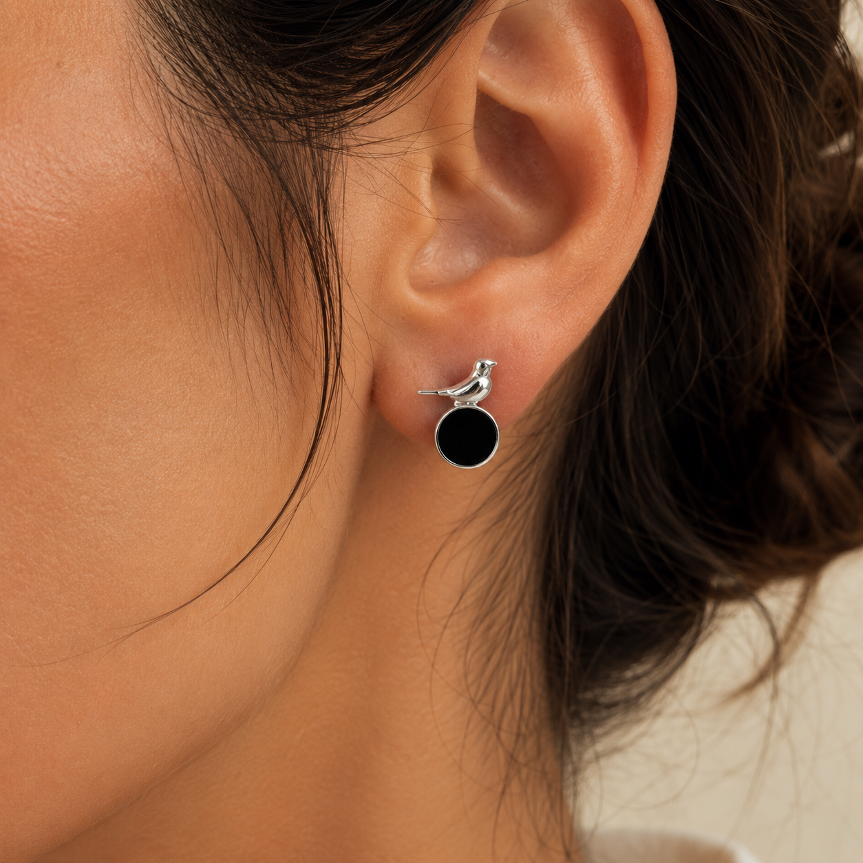 Boucles d'oreilles Onyx Chant d'argent