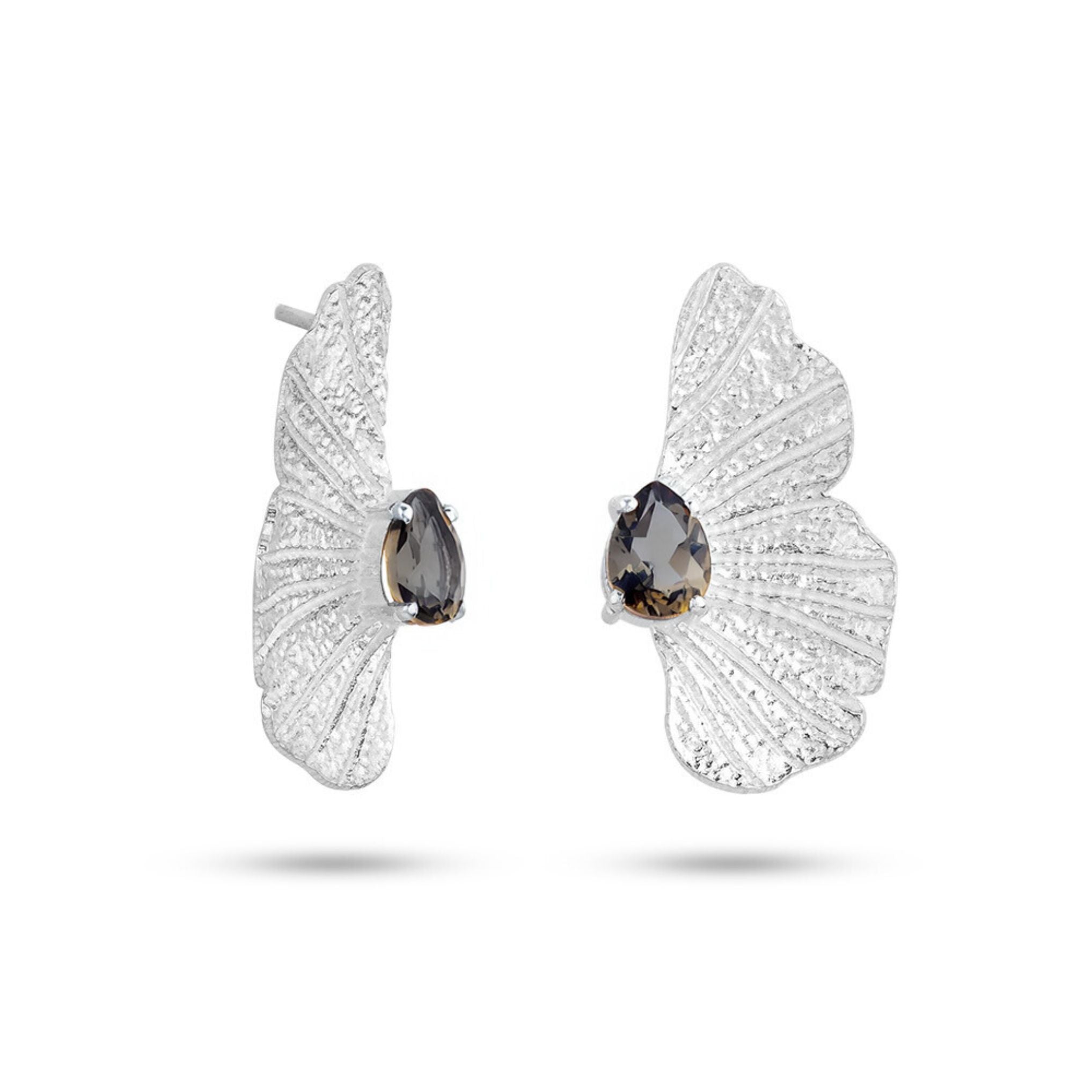 Smoky Quartz Glow Wings - Earrings - Kia Concept Store