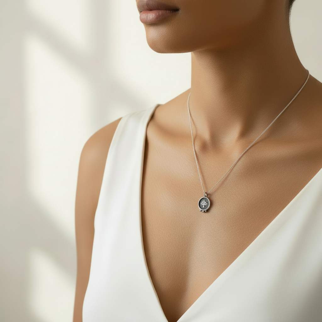 Tree of Life Necklace with Dark Pearls