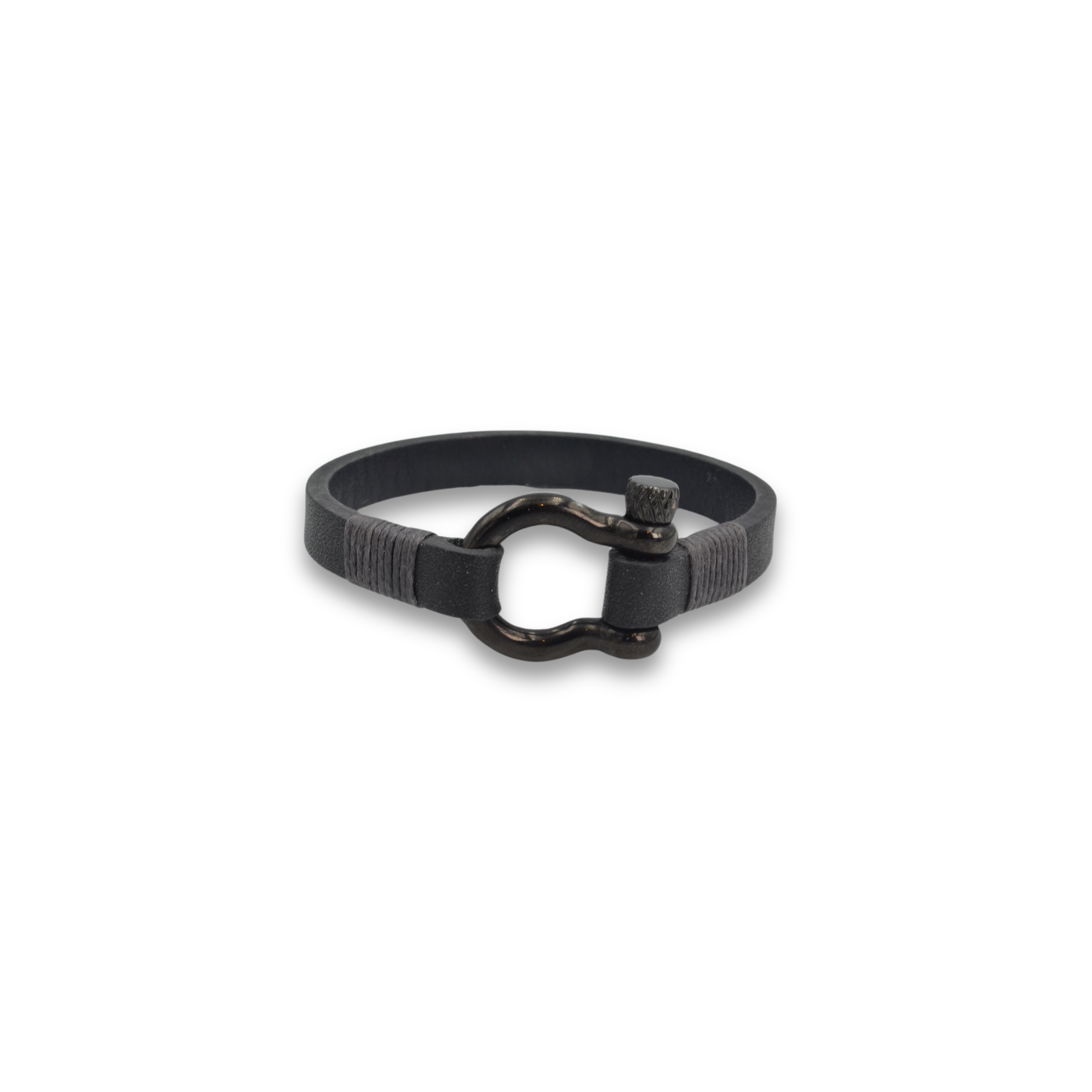 Black Flip-Lock Leather Bracelet