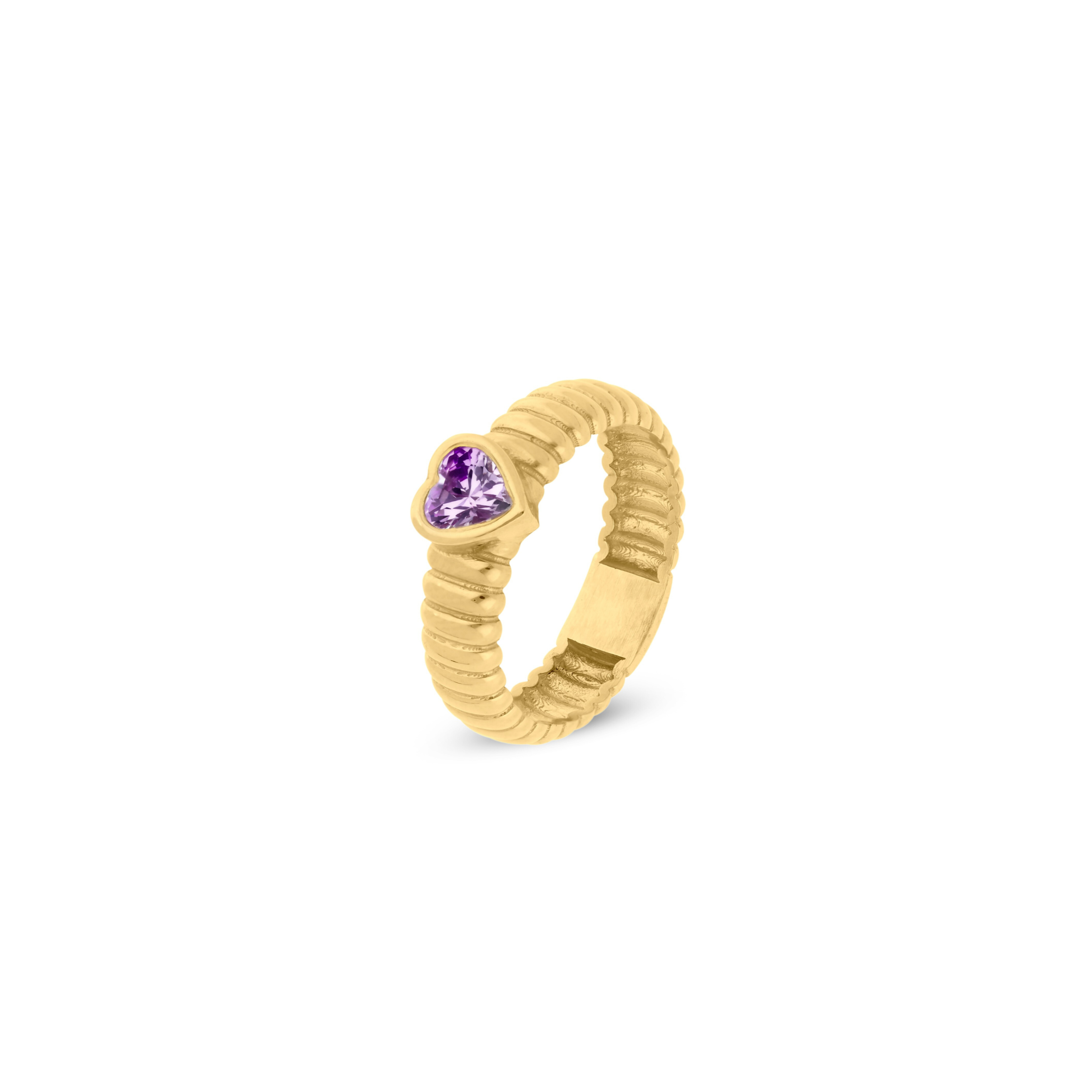 Heart Glow Ribbed Ring