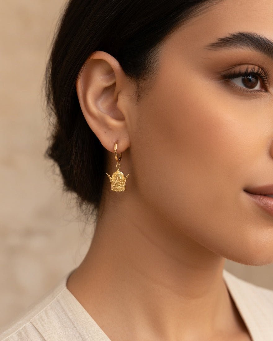 Royal Crown Drop Earrings - Earrings - Kia Concept Store