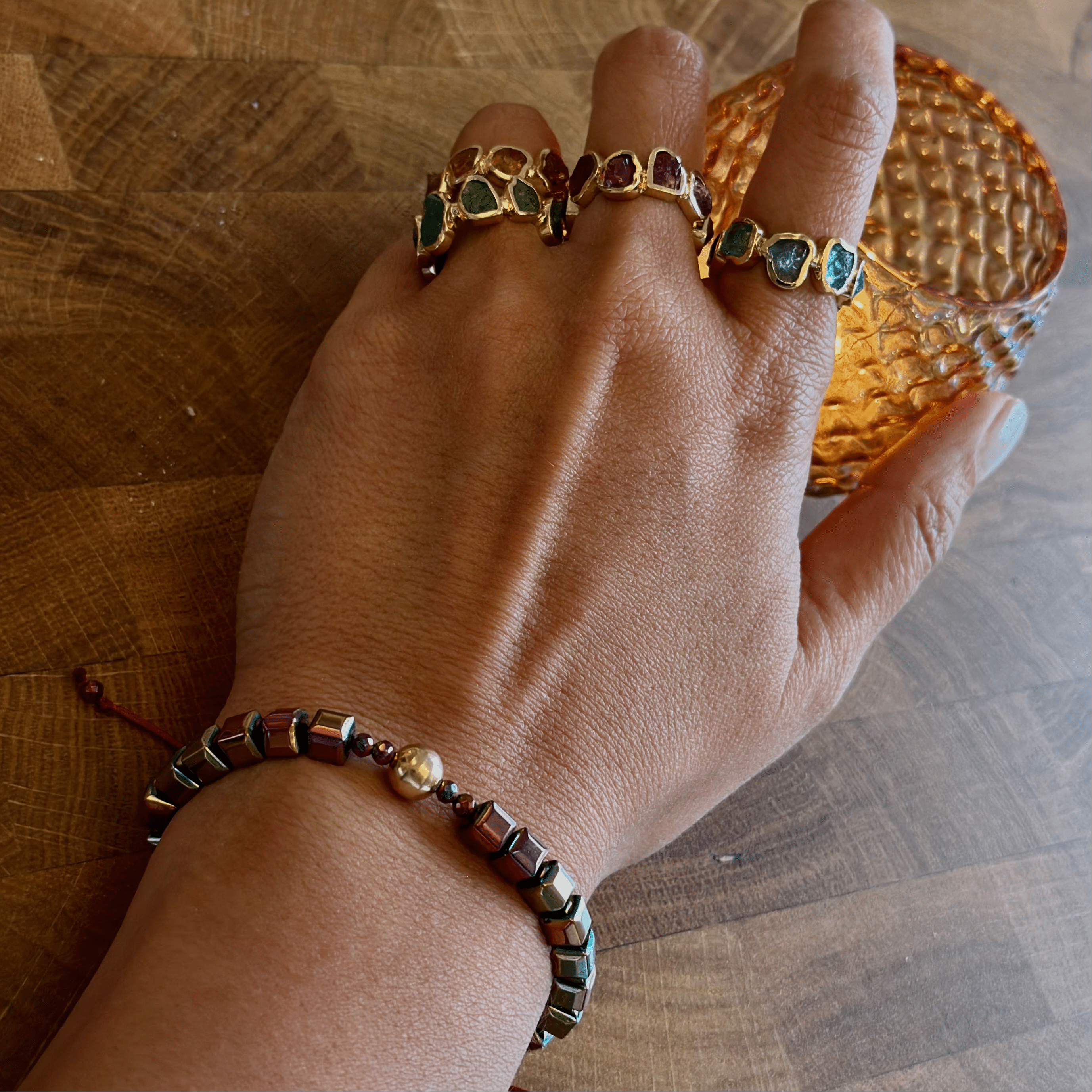 Aurora Hematite Beads Bracelet - Bracelet - Kia Concept Store