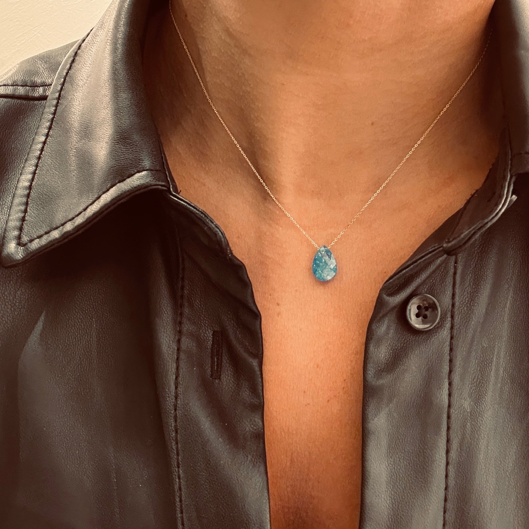Blue Teardrop Necklace - Necklace - Kia Concept Store