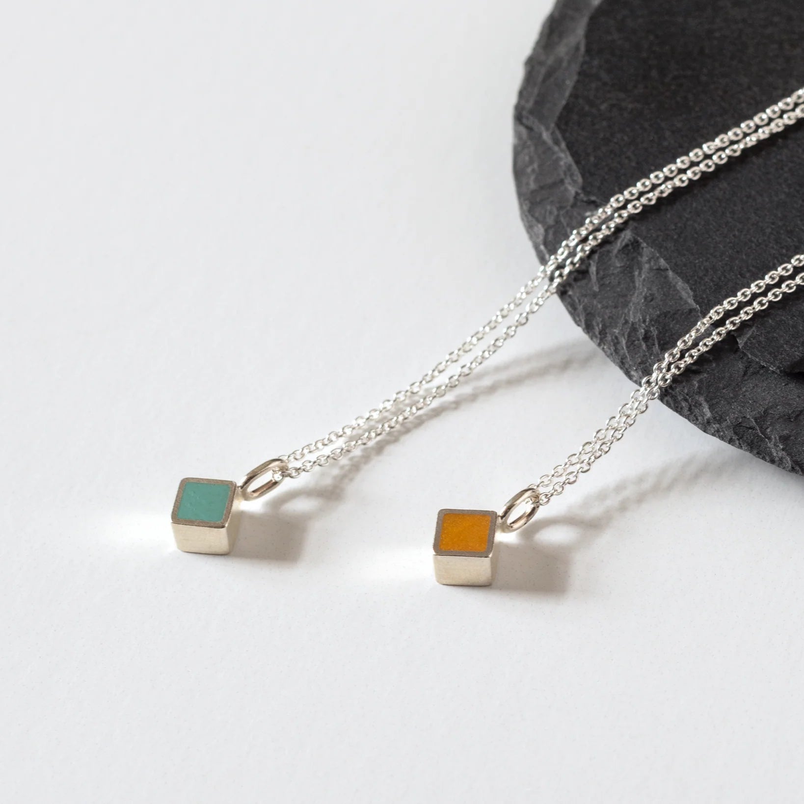 ColorCube Silver Necklace