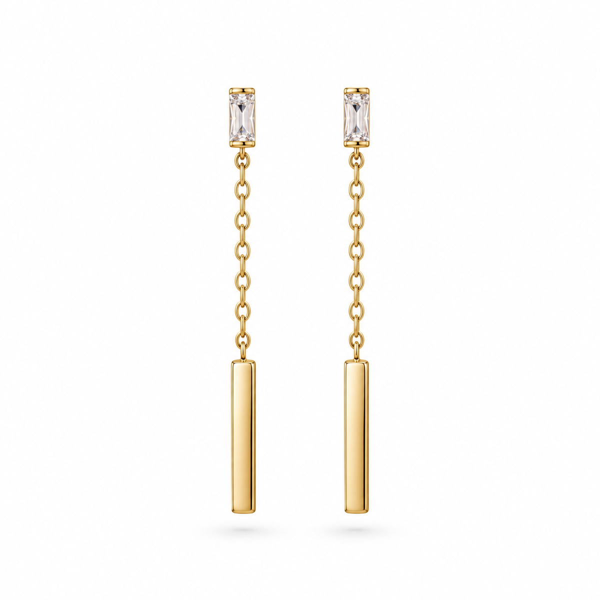 Baguette Bar Drop Earrings
