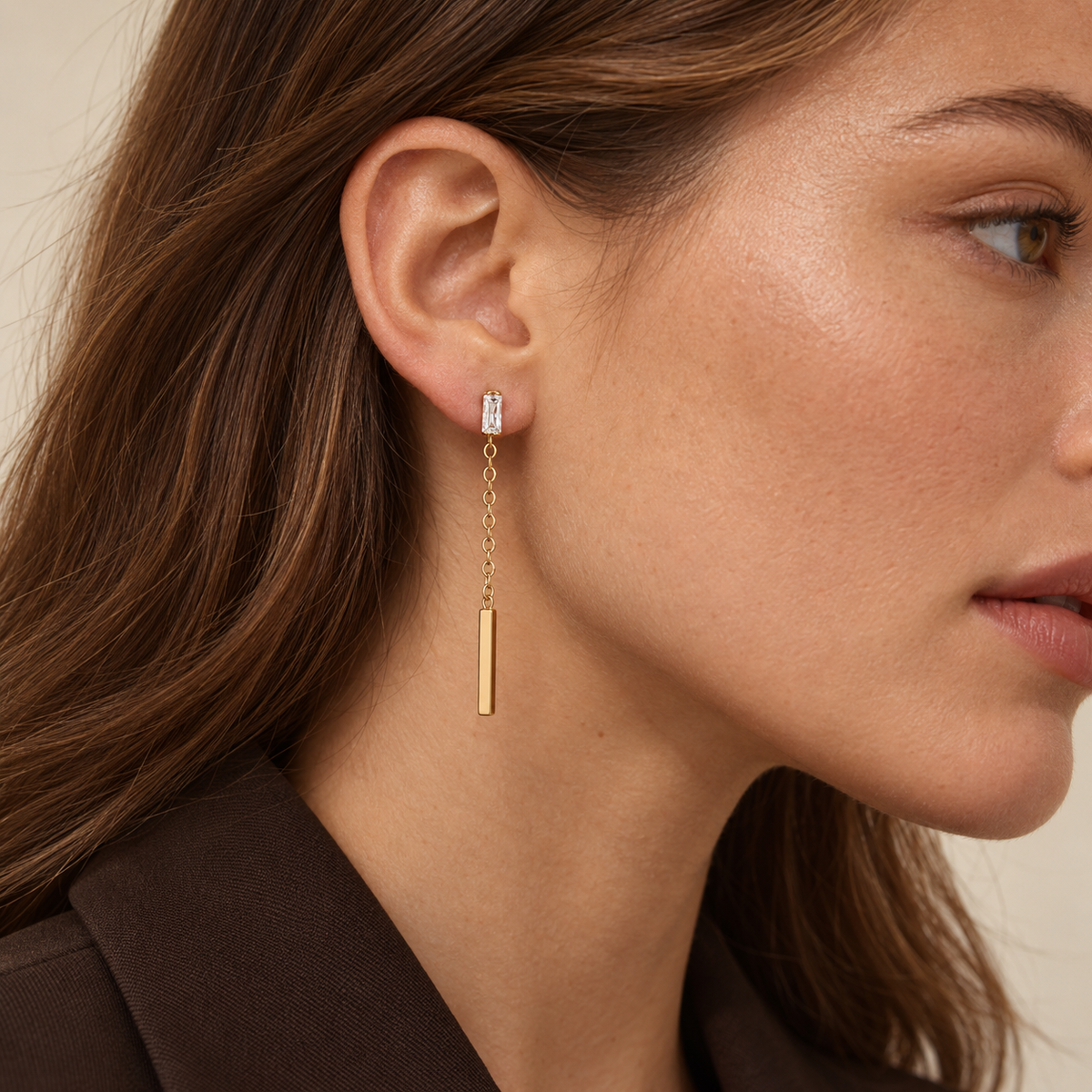 Baguette Bar Drop Earrings