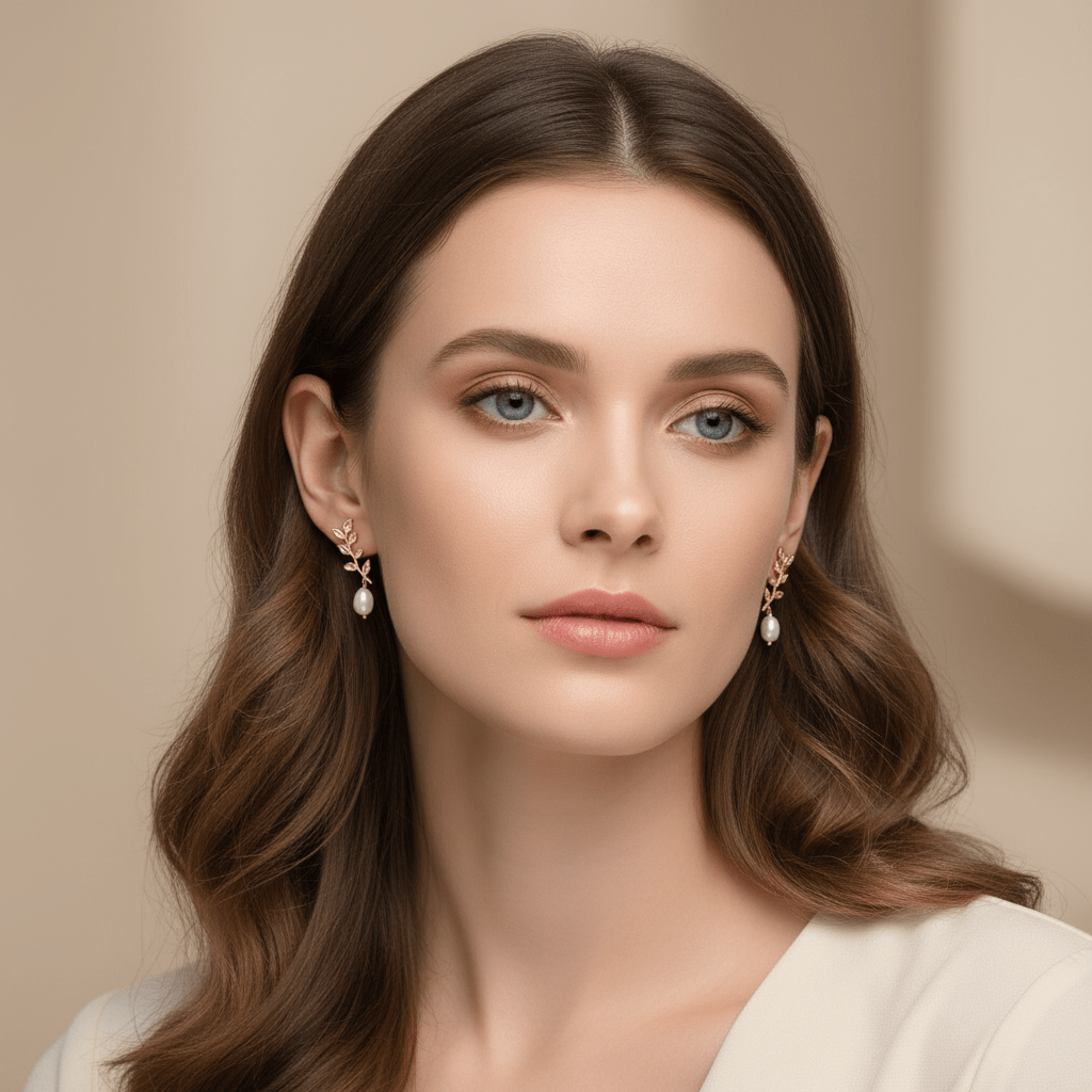 Golden Vine Pearl Earrings - Earrings - Kia Concept Store