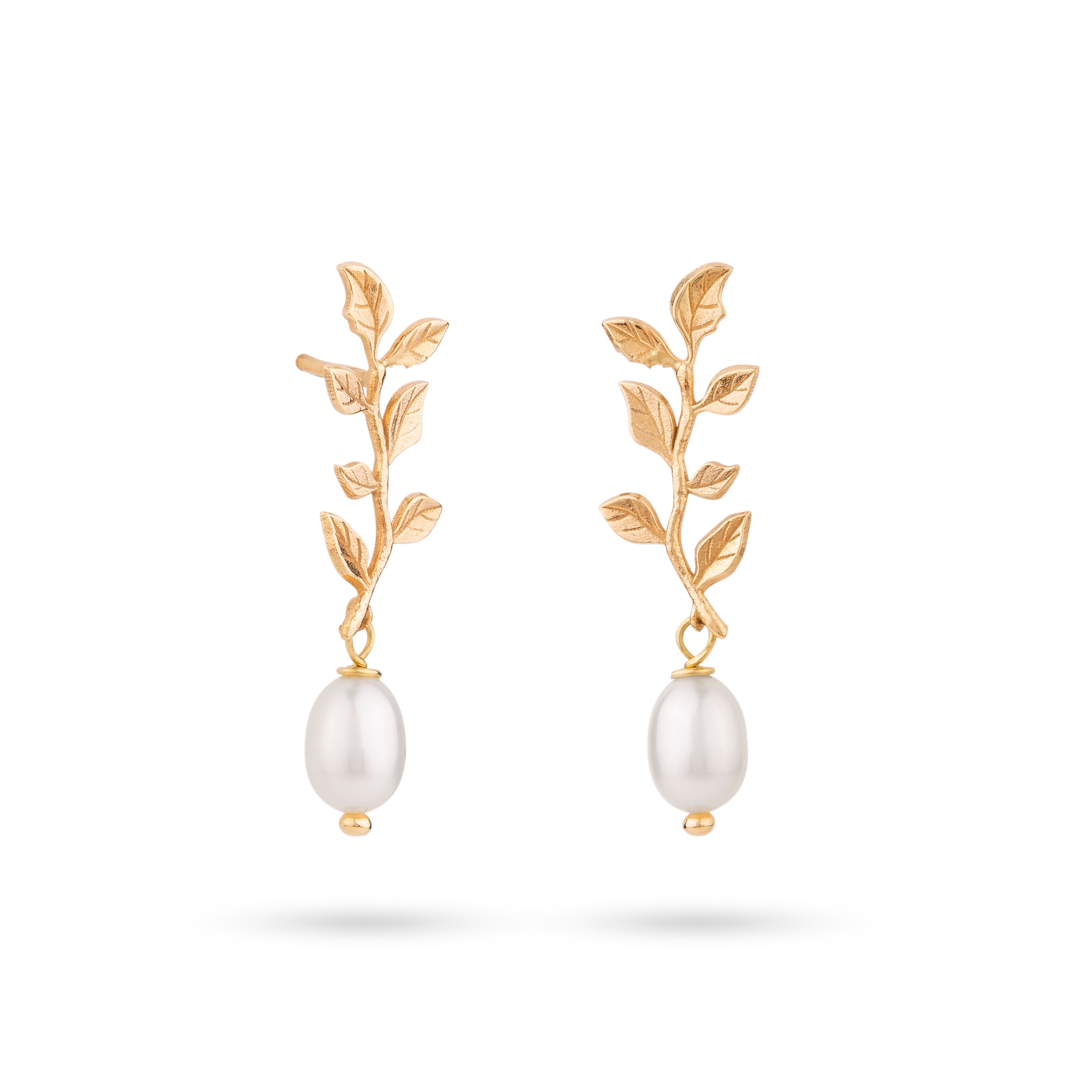 Golden Vine Pearl Earrings - Earrings - Kia Concept Store