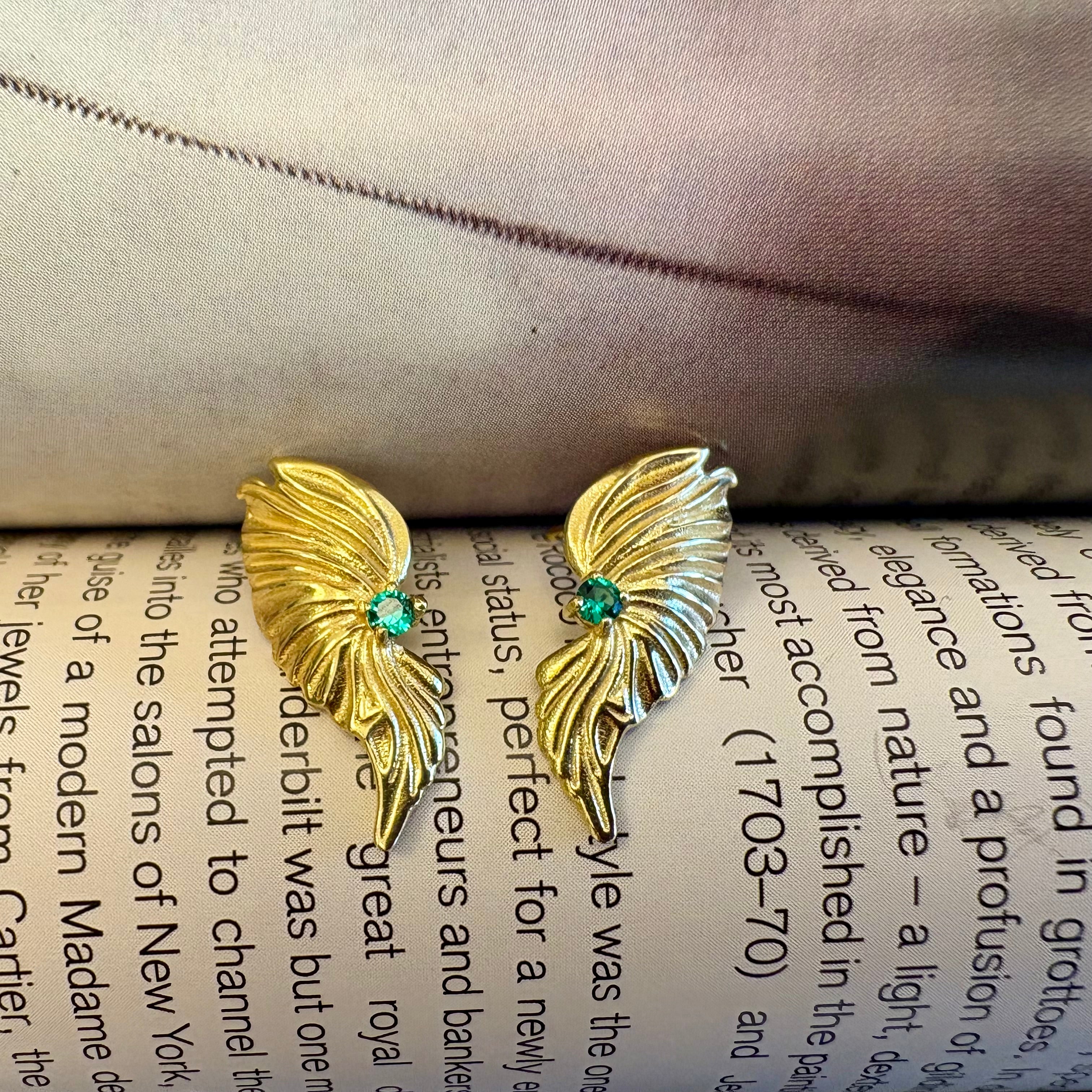 Golden Wings Earrings - Earrings - Kia Concept Store