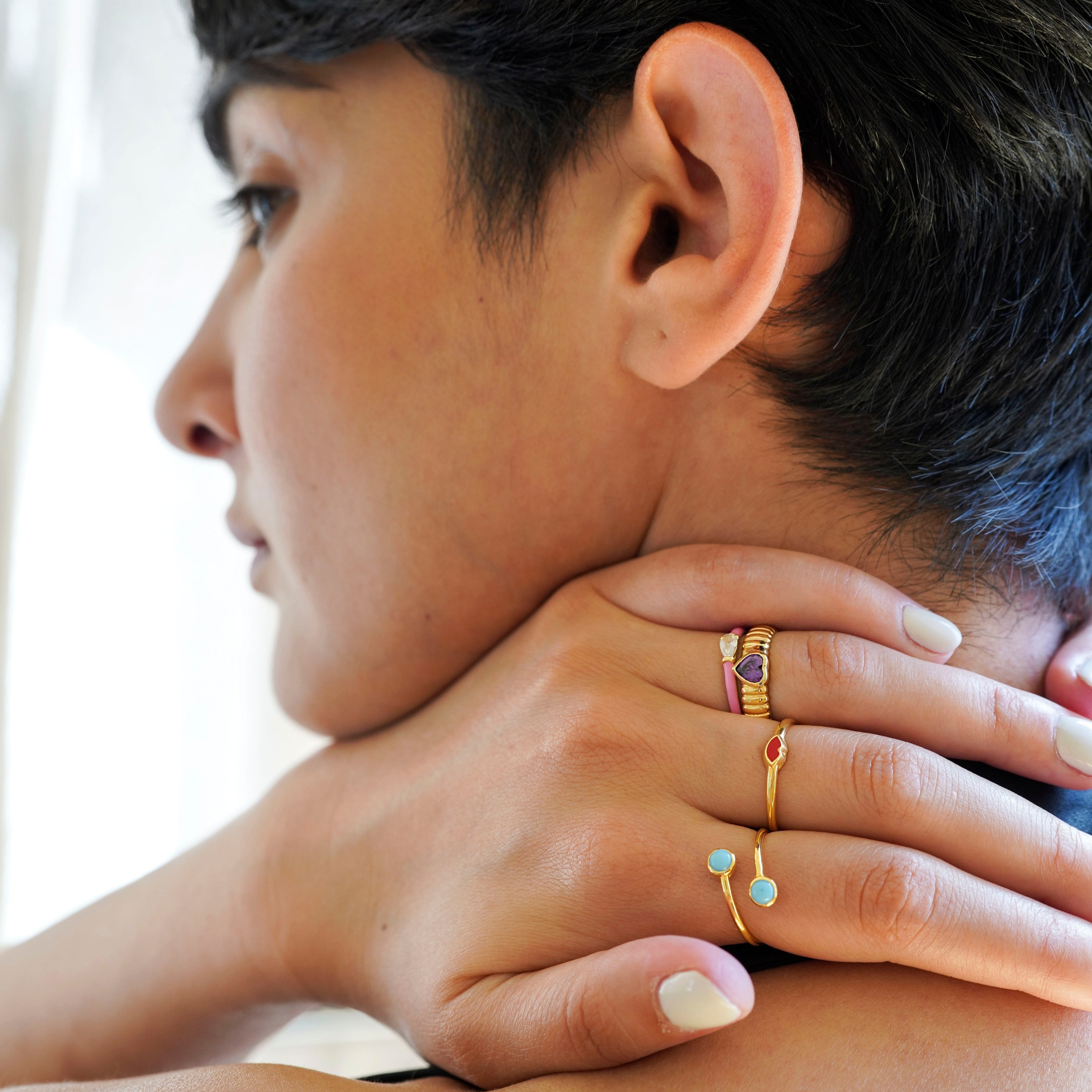 Heart Glow Ribbed Ring - Ring - Kia Concept Store