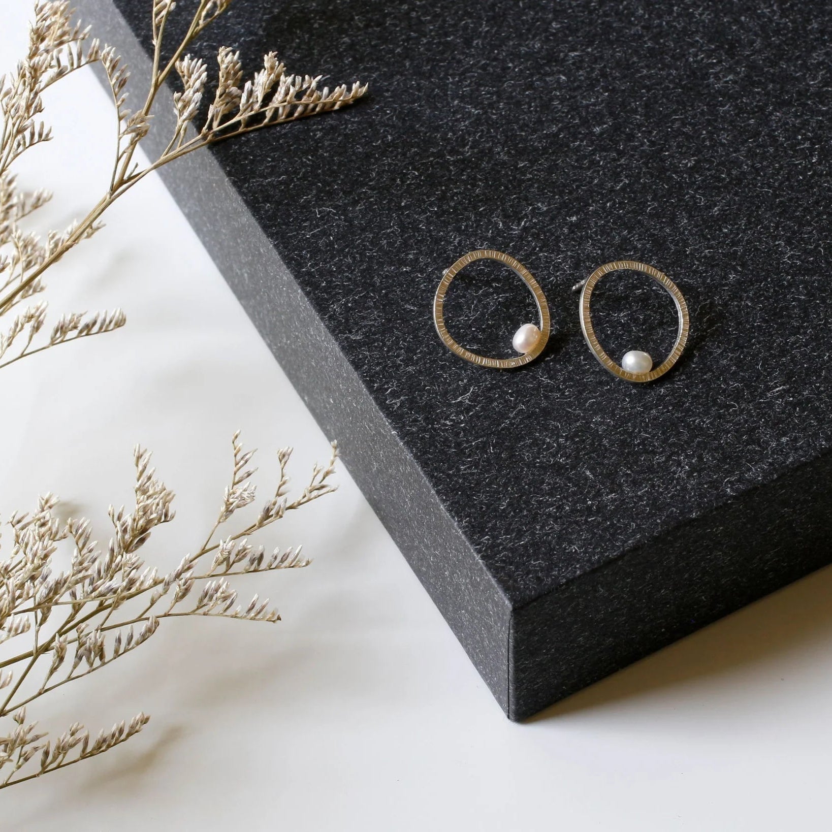 Silver Earrings with Freshwater Pearls