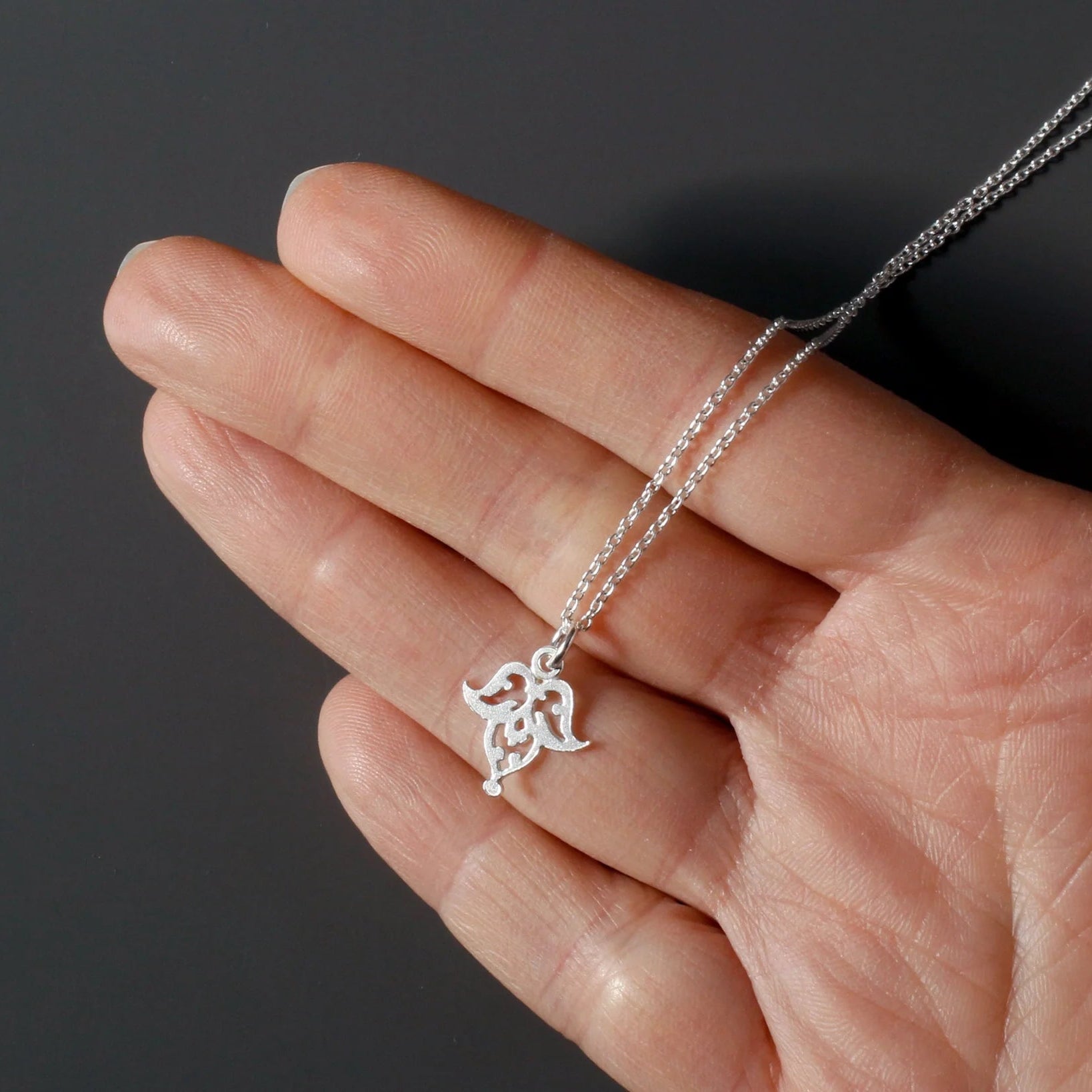 Silver Floral Charm Necklace