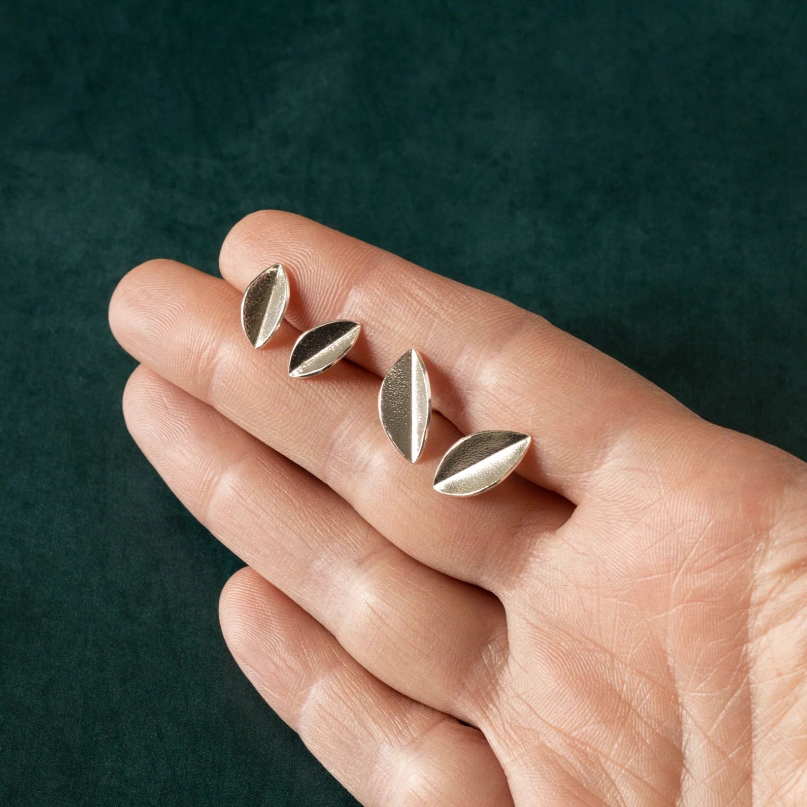 Silver Leaf Stud Earrings
