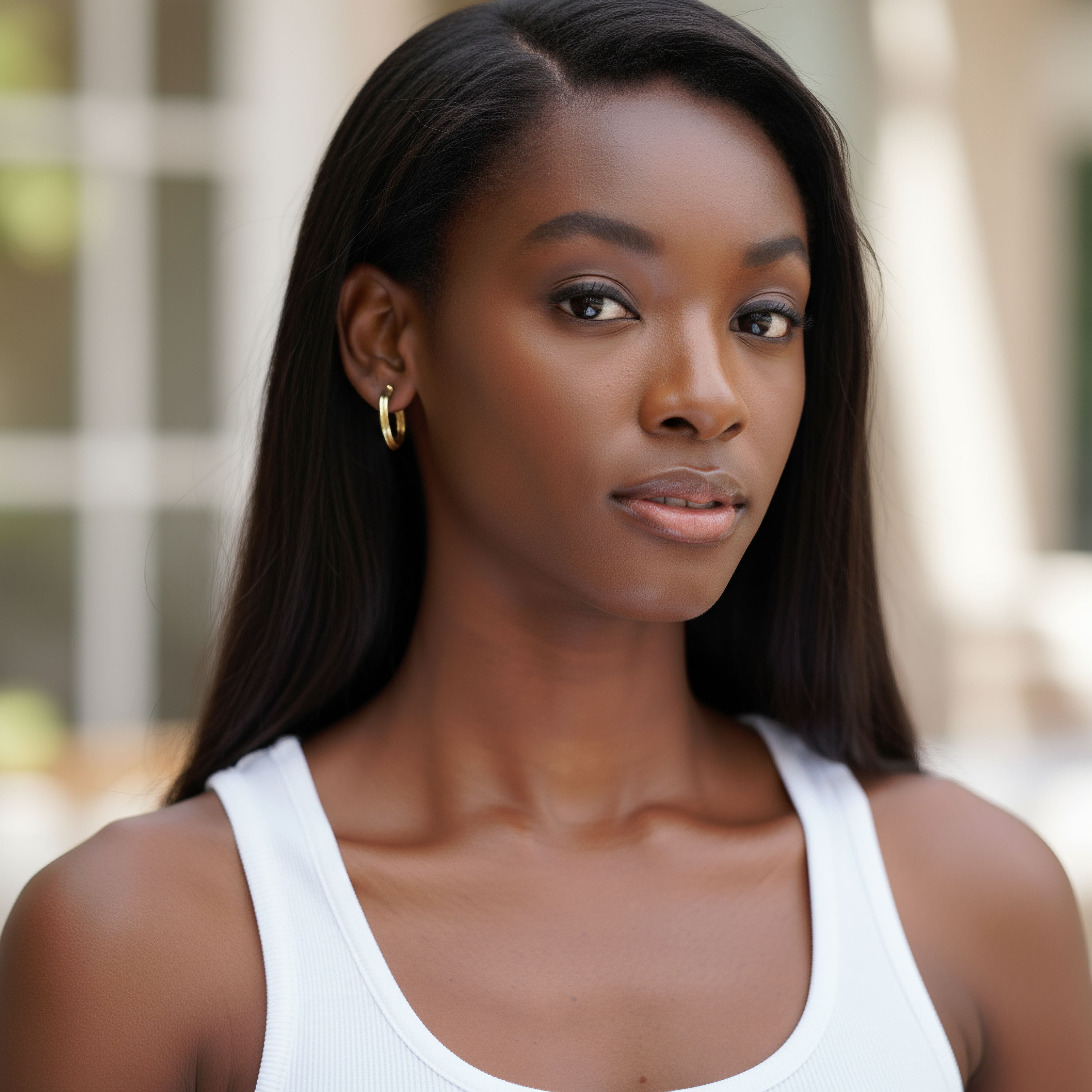 Linear Gold Hoop - Earrings - Kia Concept Store