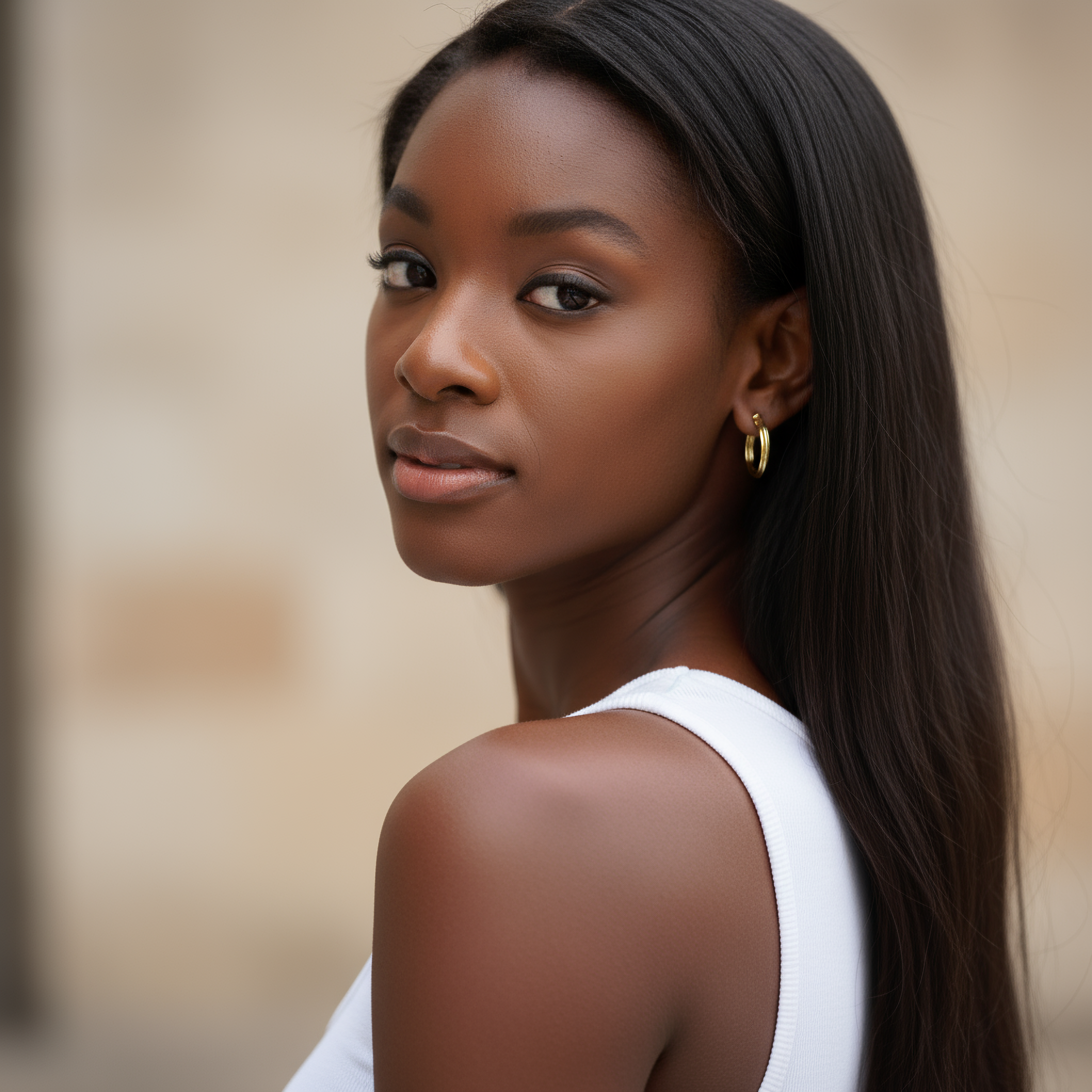 Linear Gold Hoop - Earrings - Kia Concept Store