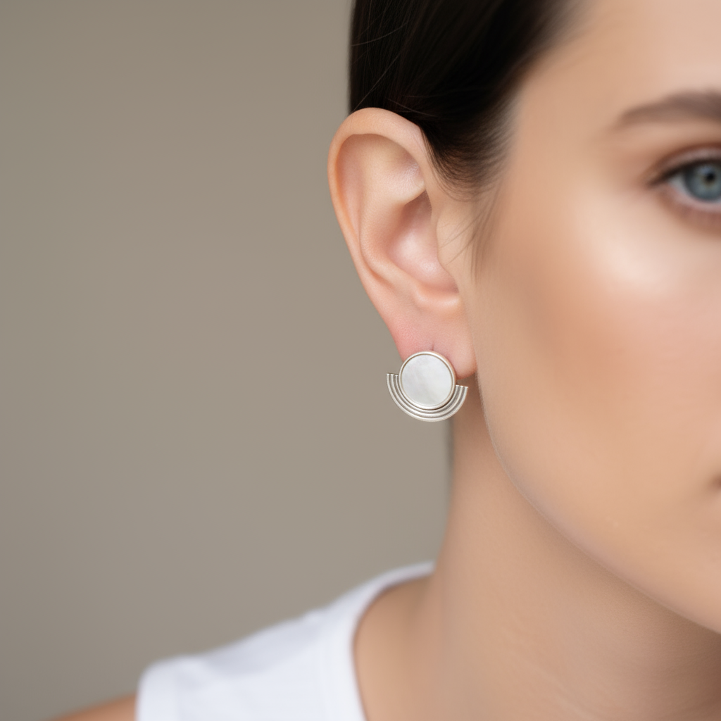 Moonrise Silver Studs - Earrings - Kia Concept Store