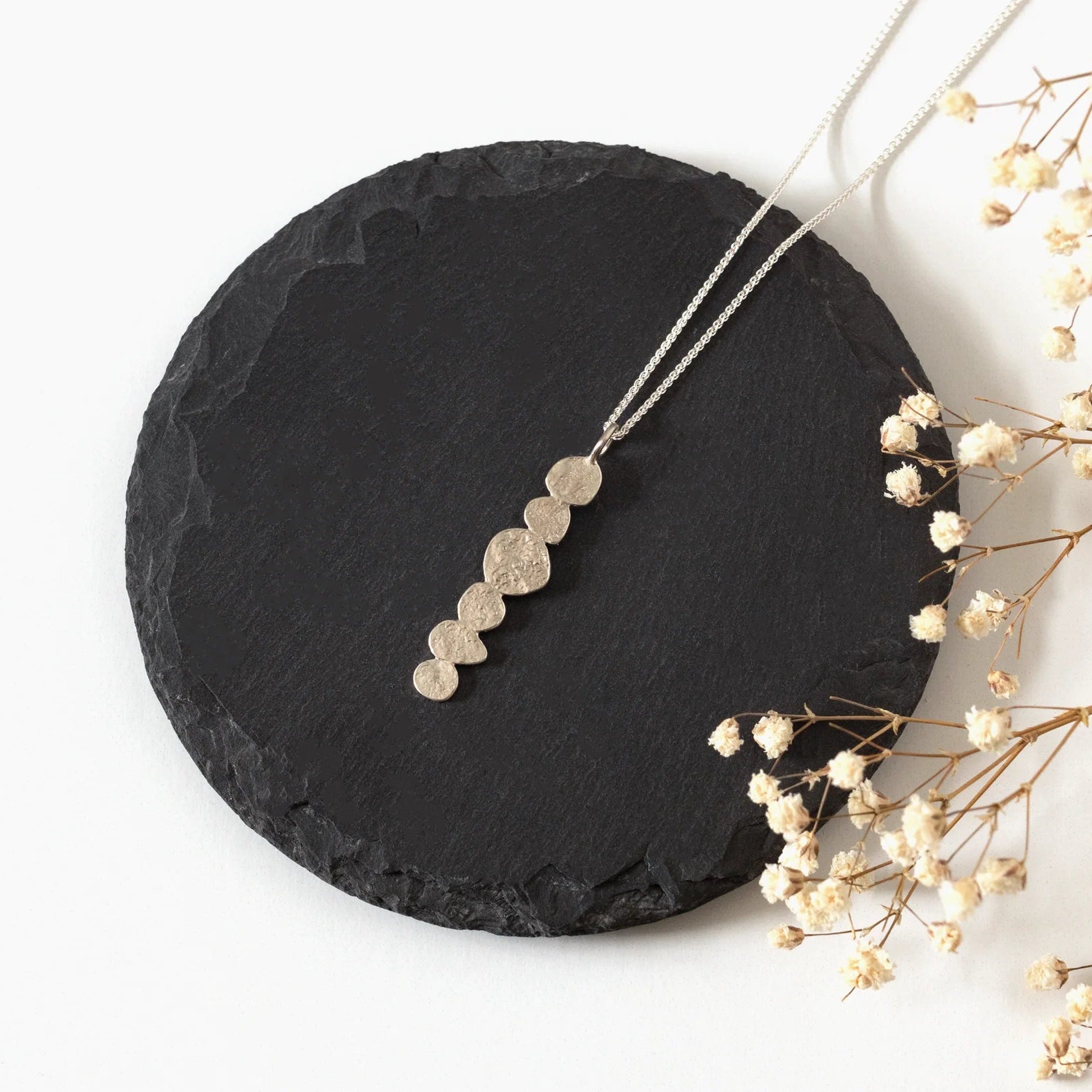 Multi - Drop Textured Silver Pendant Regular price - Necklace - Kia Concept Store