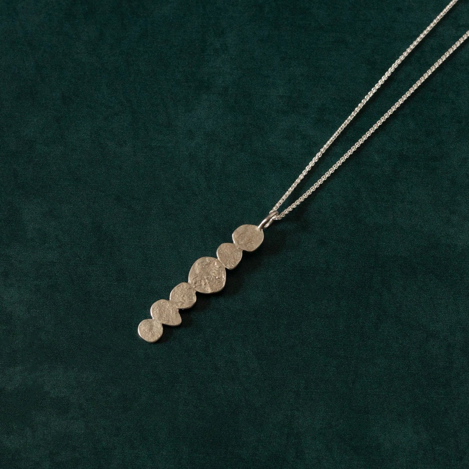 Multi - Drop Textured Silver Pendant Regular price - Necklace - Kia Concept Store